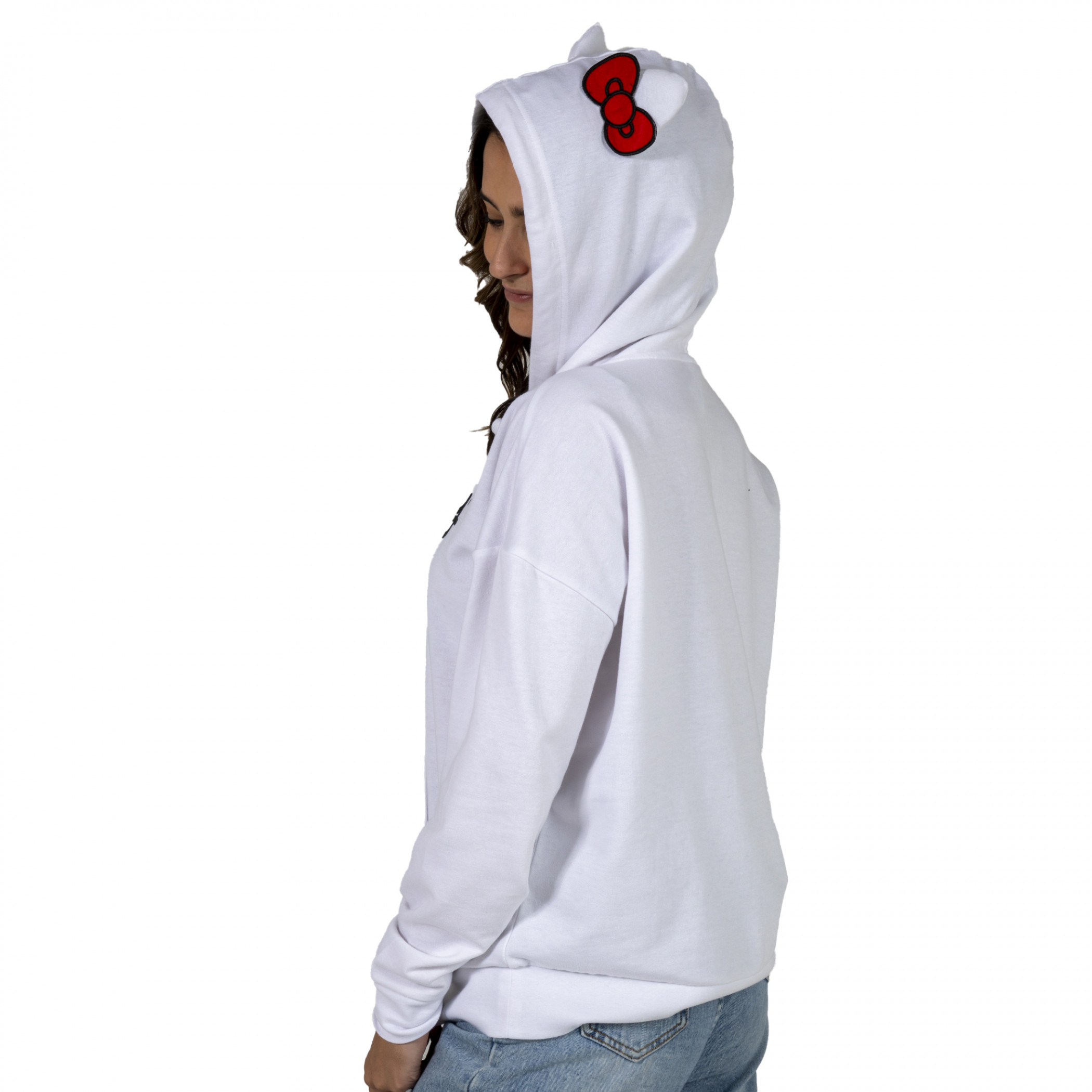 Hello Kitty Cosplay Pullover Hoodie with Ears