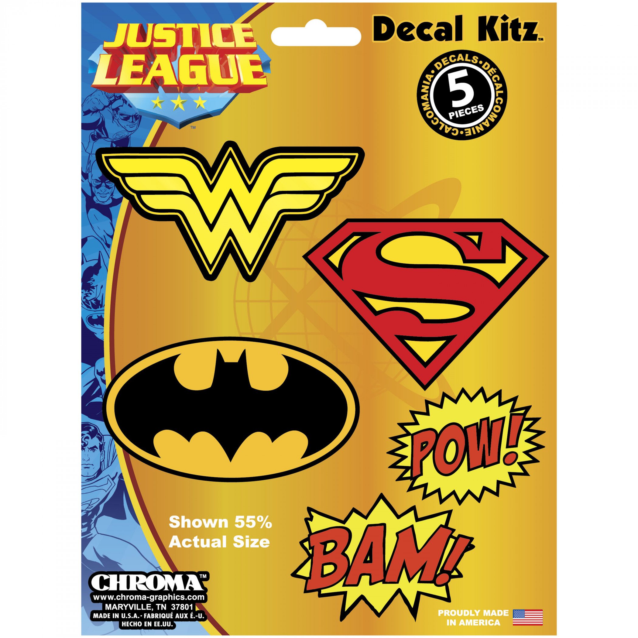 Justice League Team Member Logo Car Decals