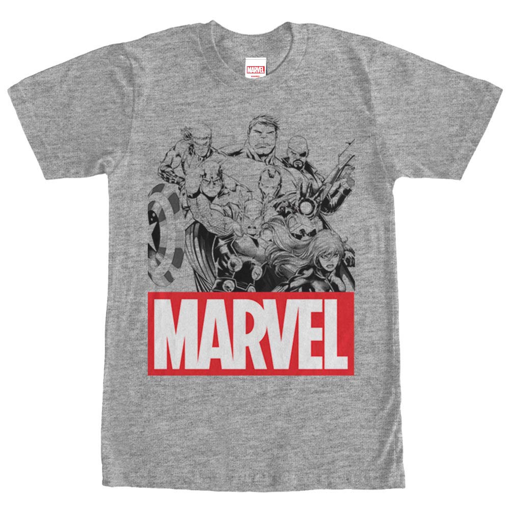 Marvel Teams Marvel Group Gray Mens T-Shirt