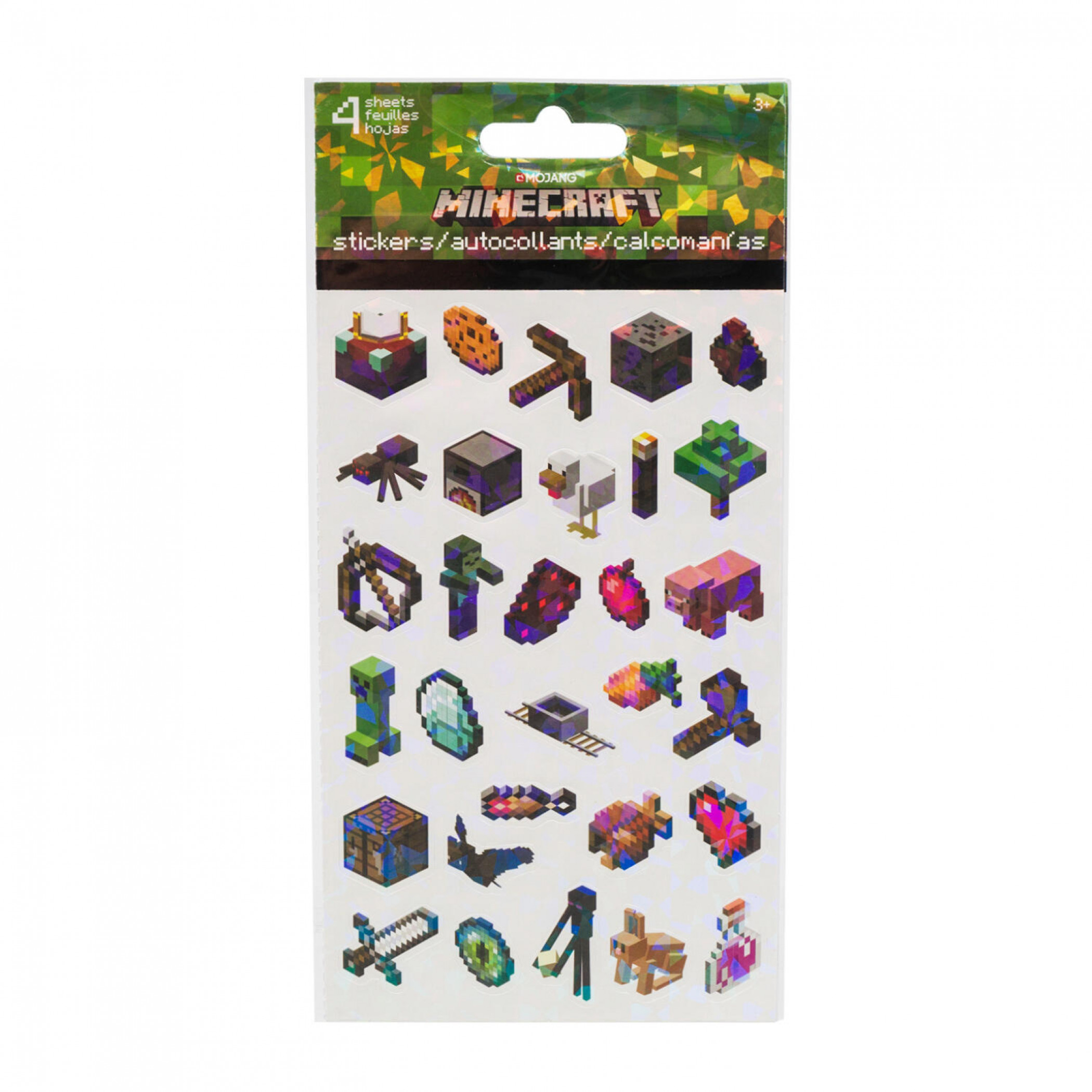Minecraft Character and Symbols Sticker Sheet 4-Pack
