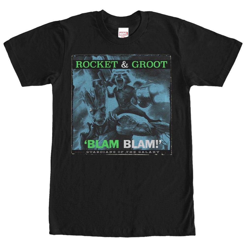 Guardians Of The Galaxy Blam Blam Black Mens T-Shirt