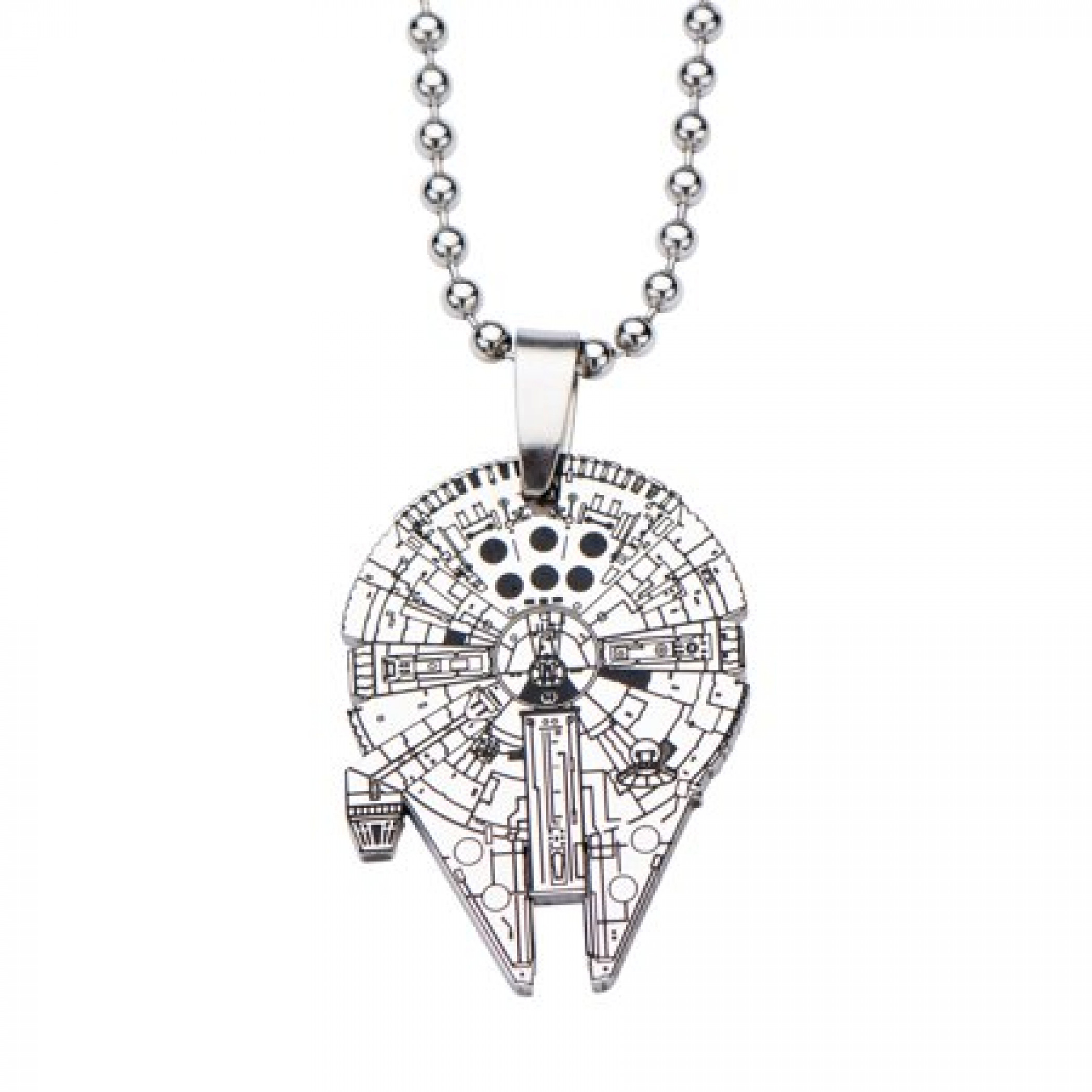 Gun Black Colour Star Wars Millennium Falcon Pendant with Necklace Chain Drk P07