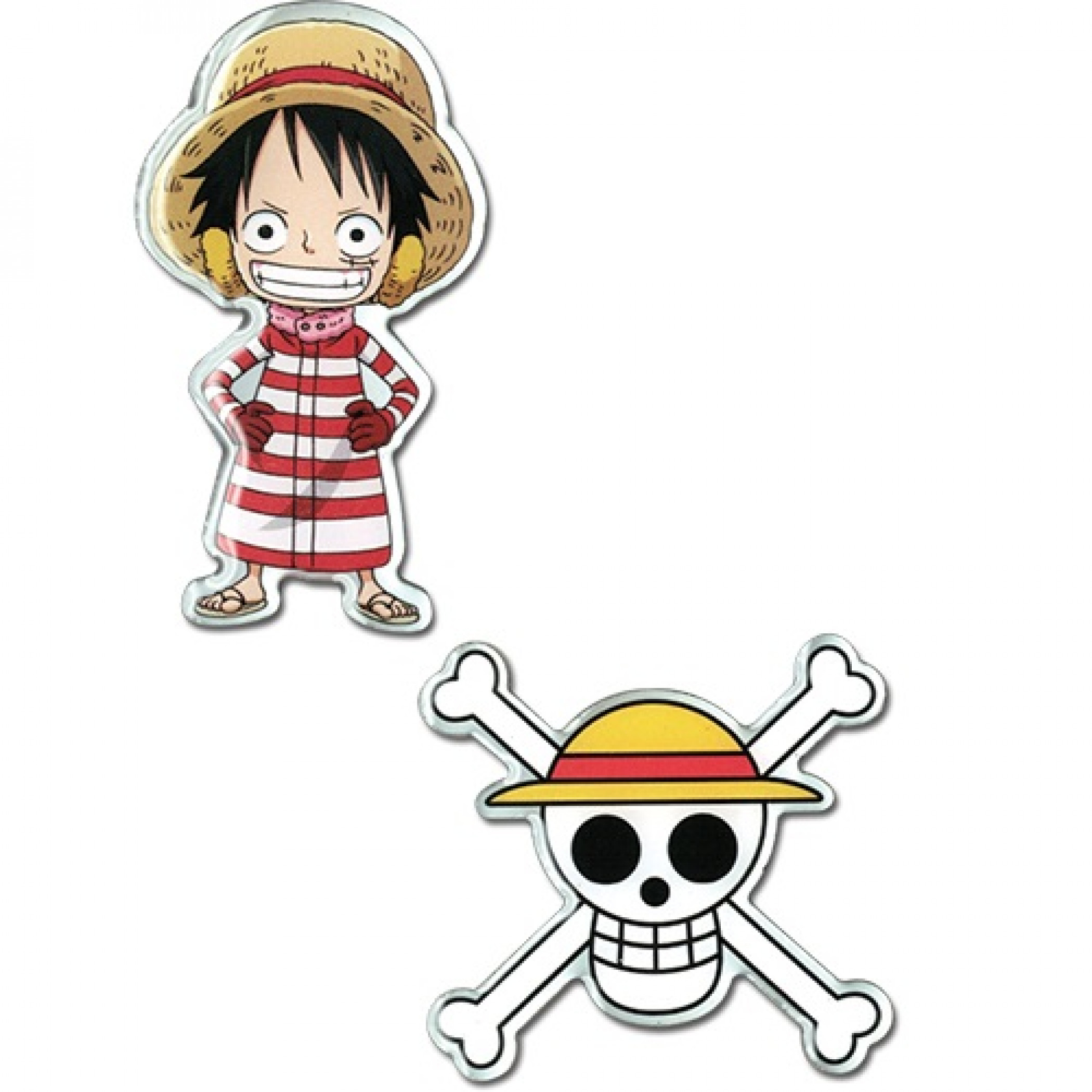 One Piece Luffy Straw Hat Pirate Skull Sticker