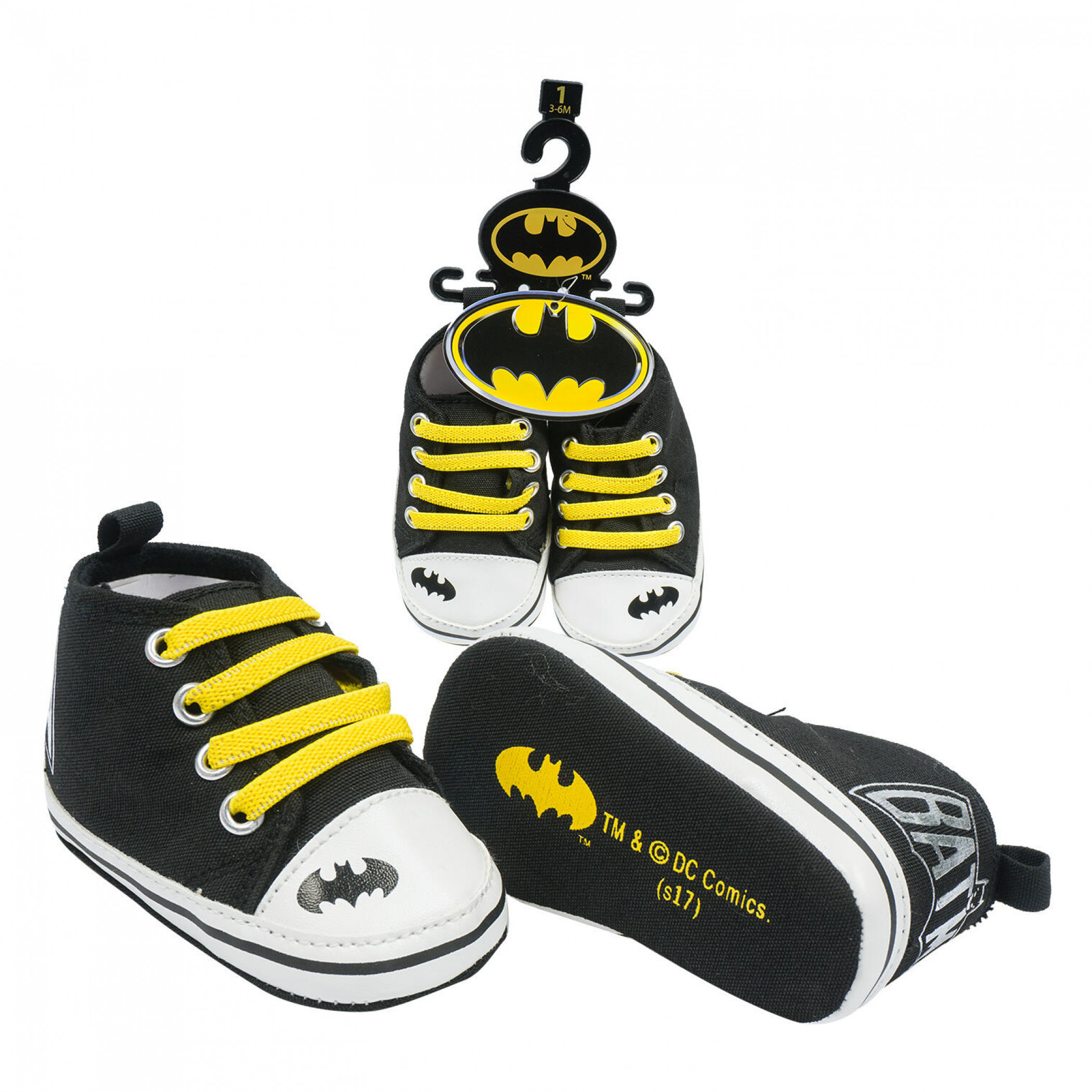 Batman Symbol and Text Baby Shoes