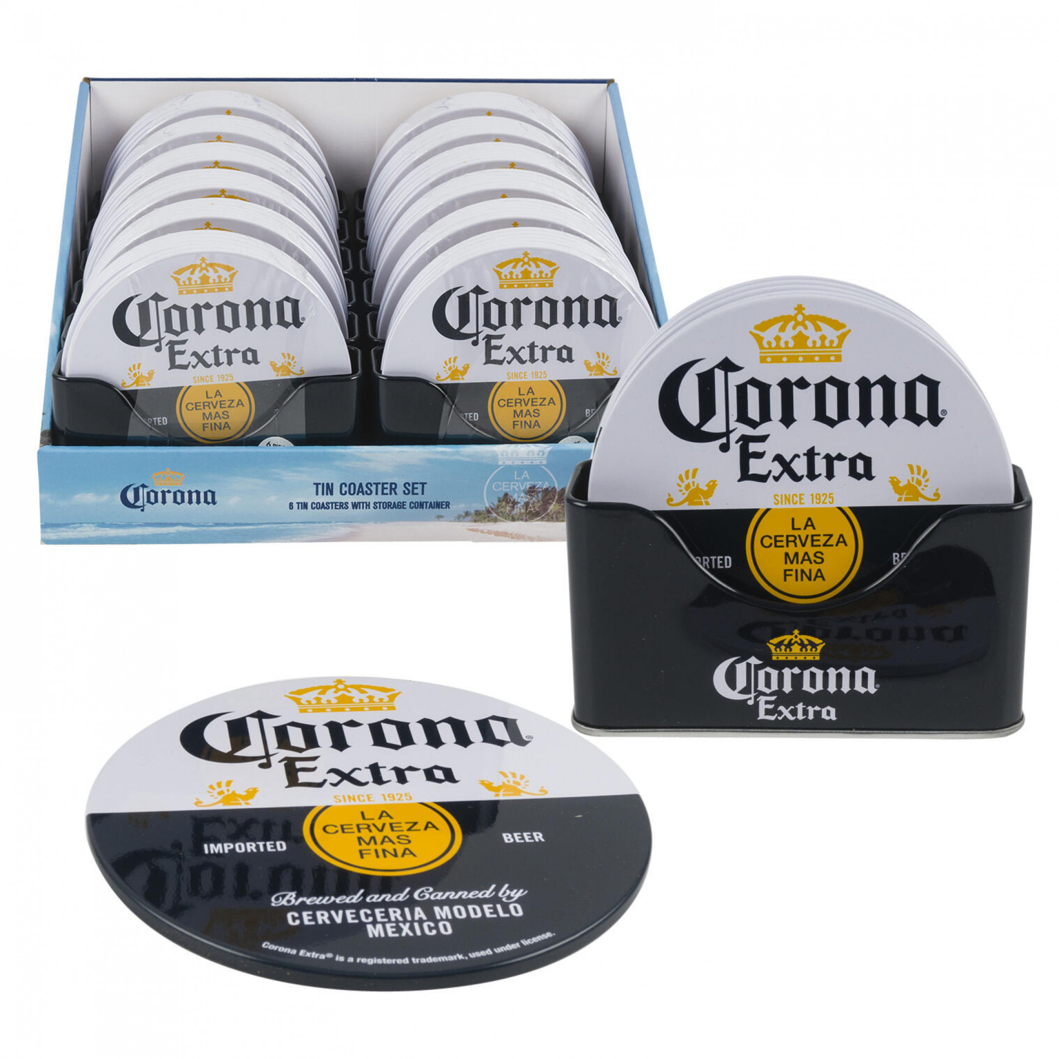 Corona Extra Coaster 6-Piece Set w/ Holder