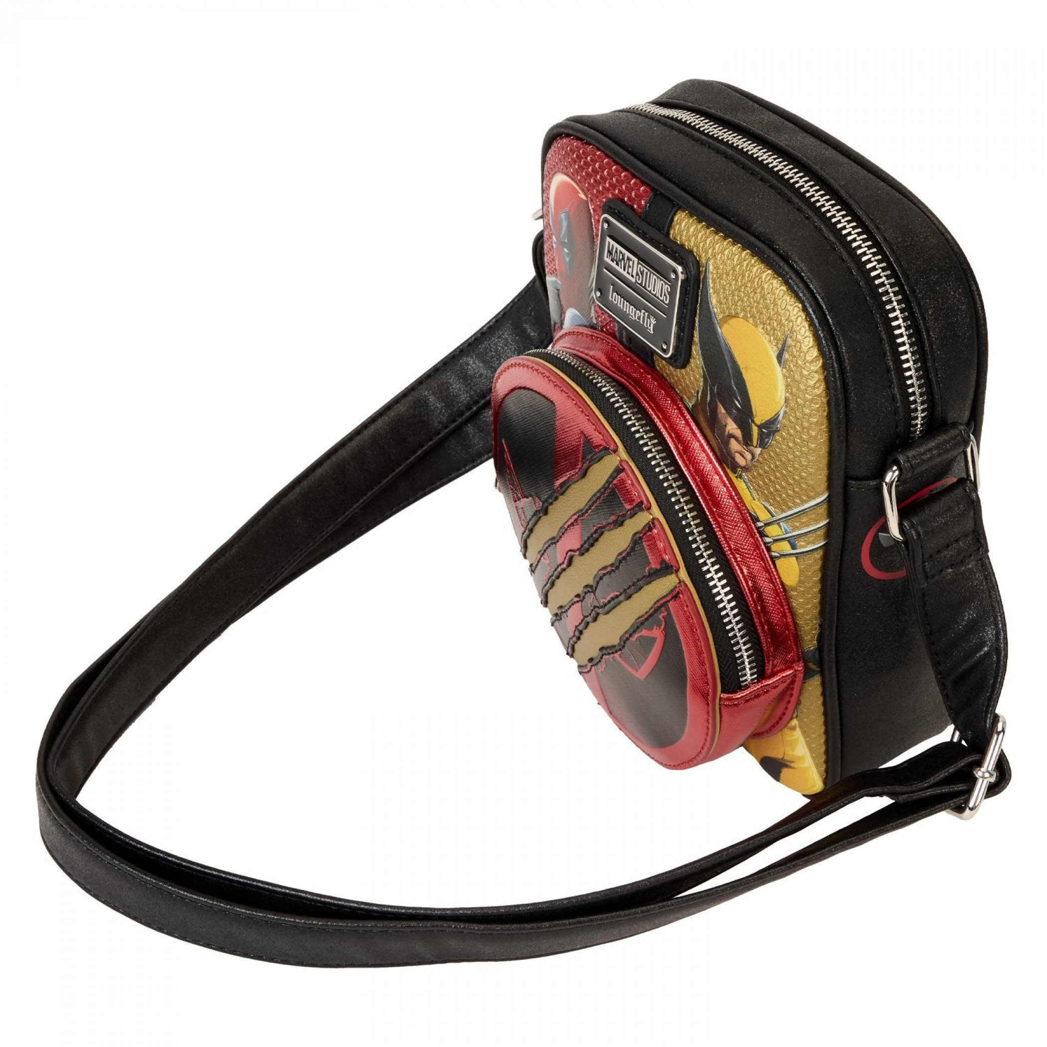 Deadpool 3 Crossbody Metallic Faux Leather Backpack By Loungefly