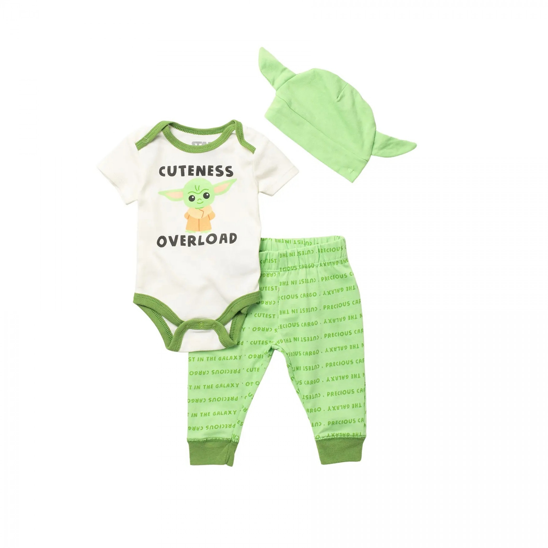 Star Wars The Mandalorian Child 3-Piece Bodysuit Set With Cap