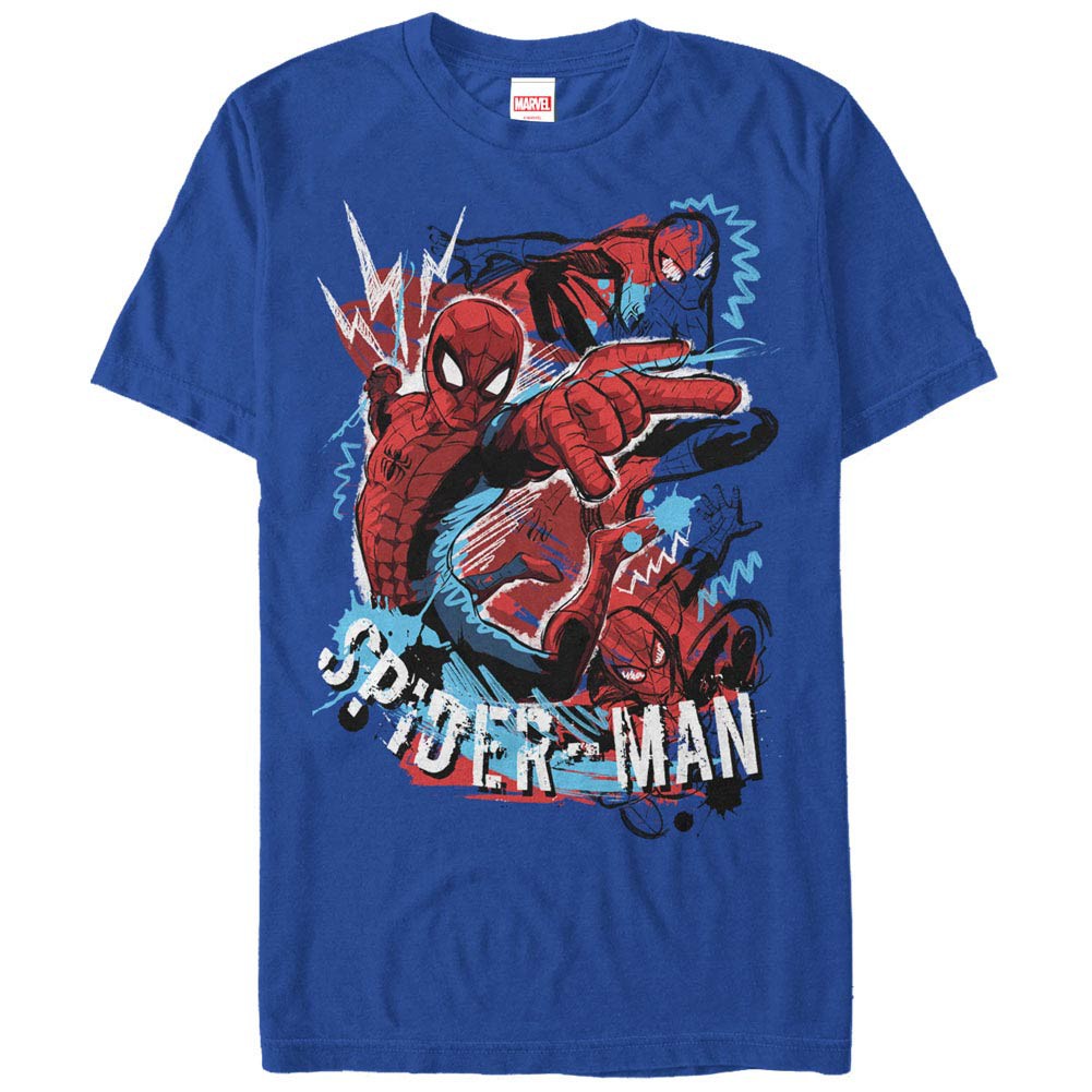 Spider-Man Spidey Draw Men's Blue T-Shirt