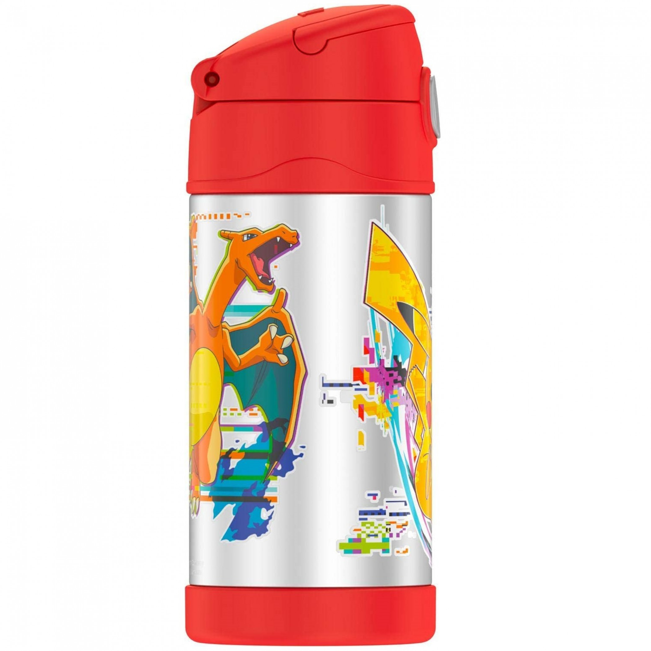 Thermos Funtainer Stainless Steel Vacuum Insulated Kids Straw Bottle,  Pokemon, 12oz 