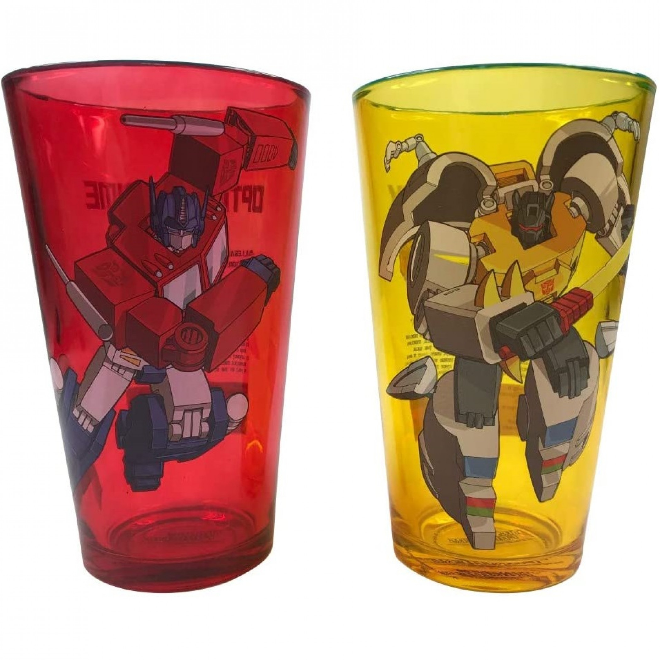Transformers Classic Optimus Prime & Grimlock 2-Piece Pint Glass Set
