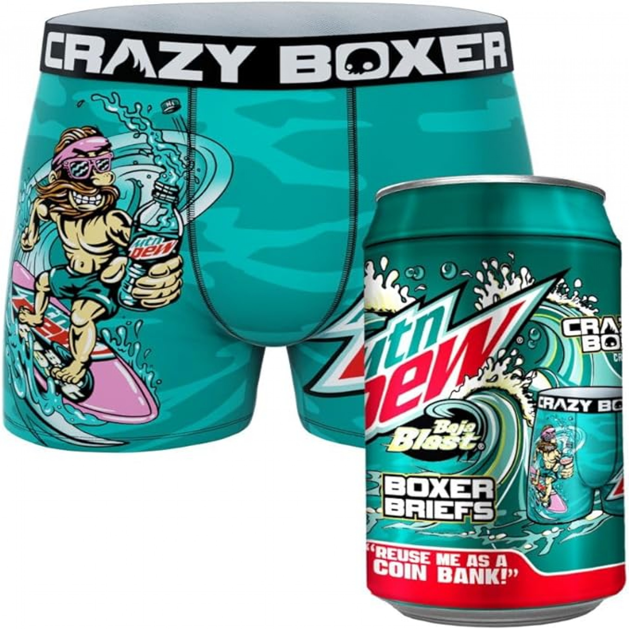 Crazy Boxers Mountain Dew Baja Blast Boxer Briefs