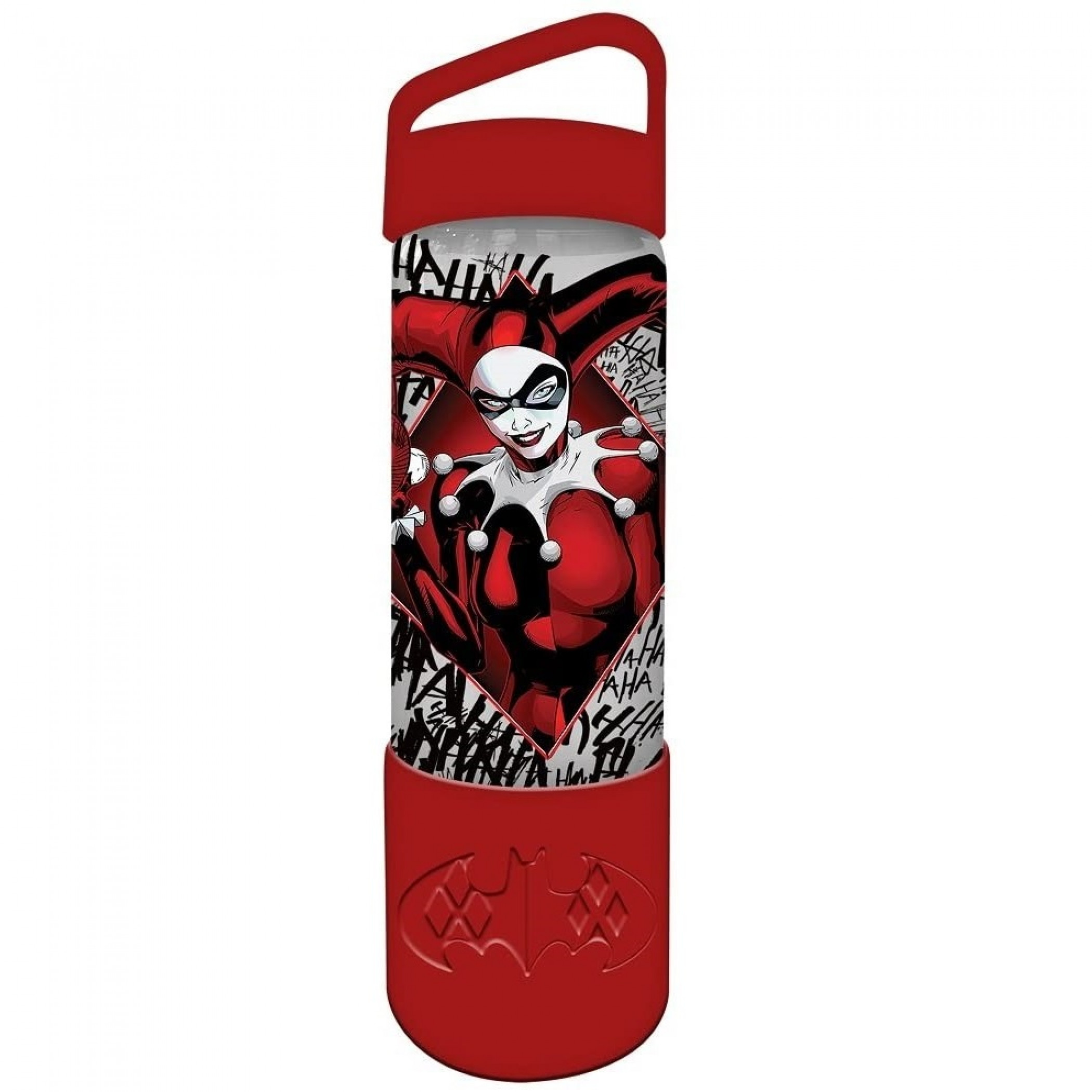 Harley Quinn 20oz Silicone Sleeve Glass Water Bottle