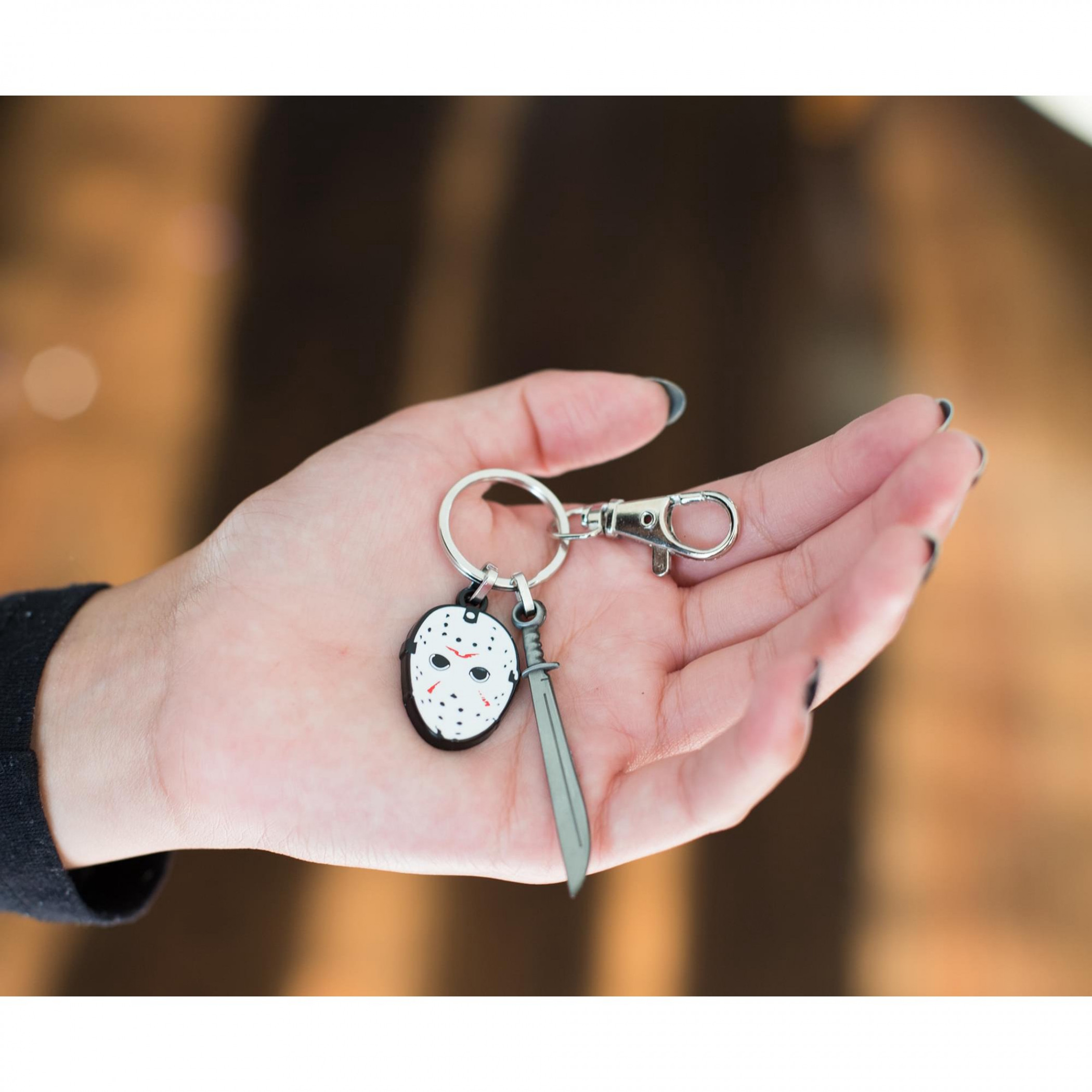 Friday The 13th Jason Voorhees Mask and Knife Keychain