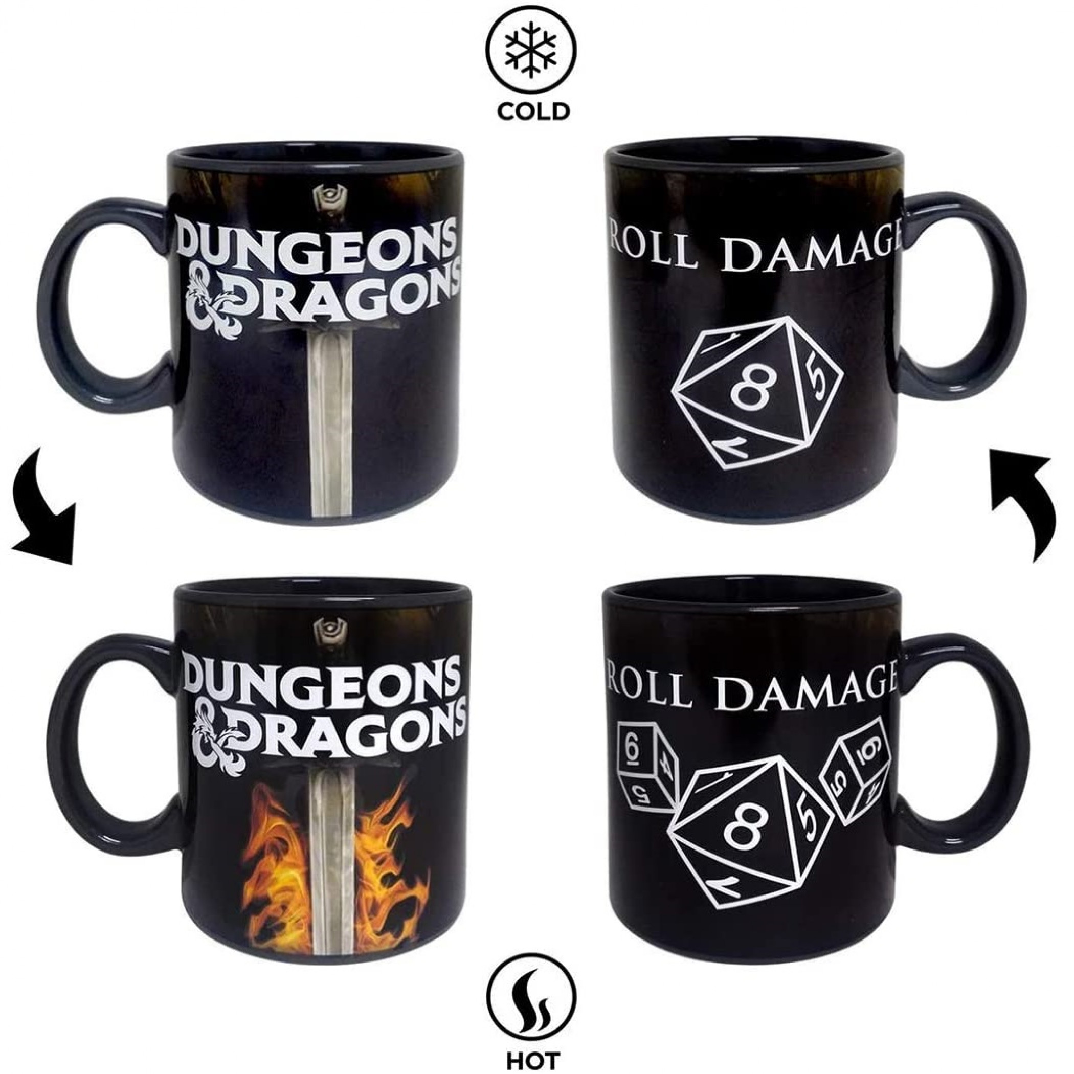 Dungeons and Dragons Roll Damage Color Change 16 Ounce Mug