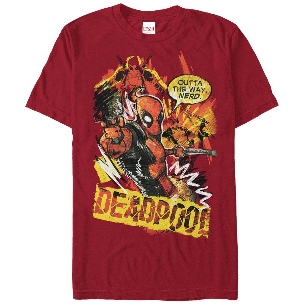 Deadpool Scribbles Red Mens T-Shirt