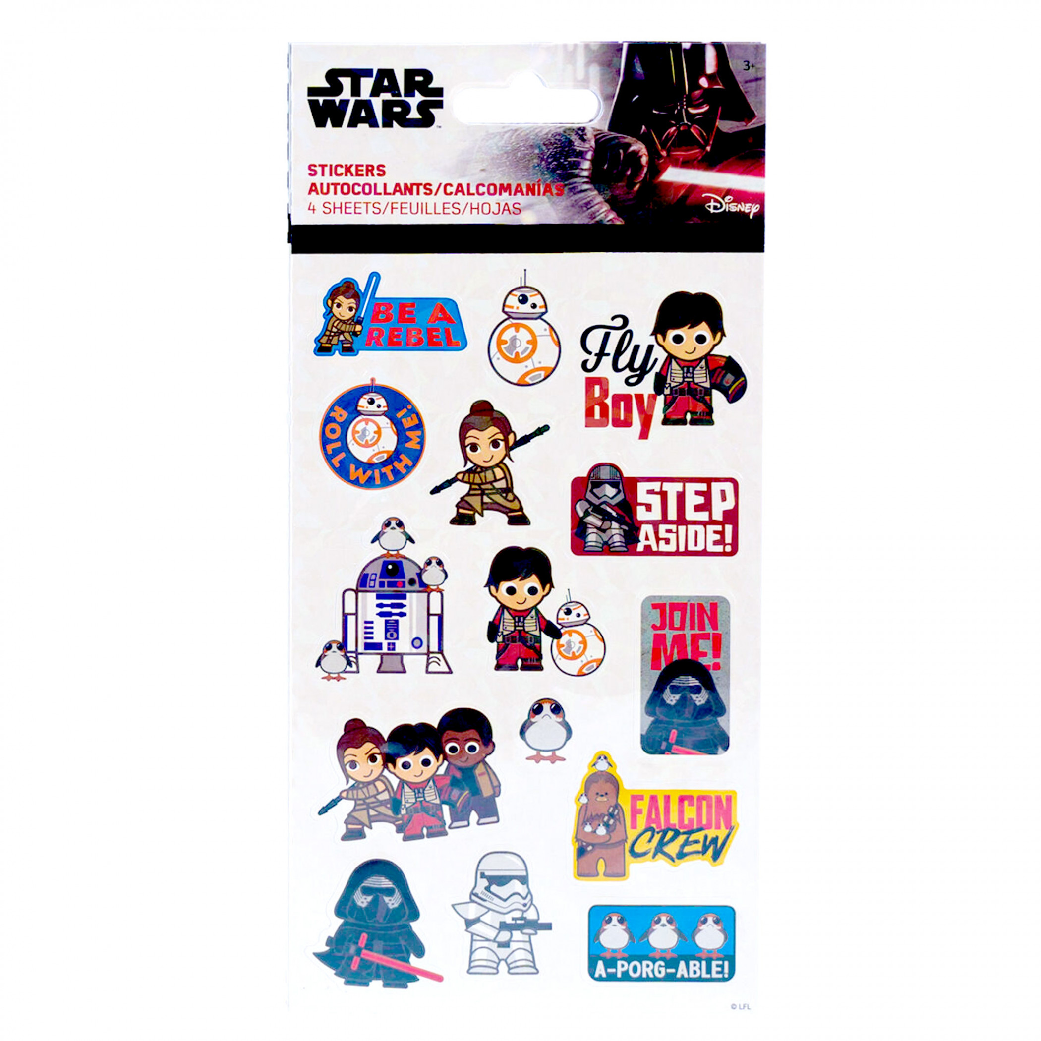 Star Wars Chibi Characters 4-Sheet Variety Sticker Set