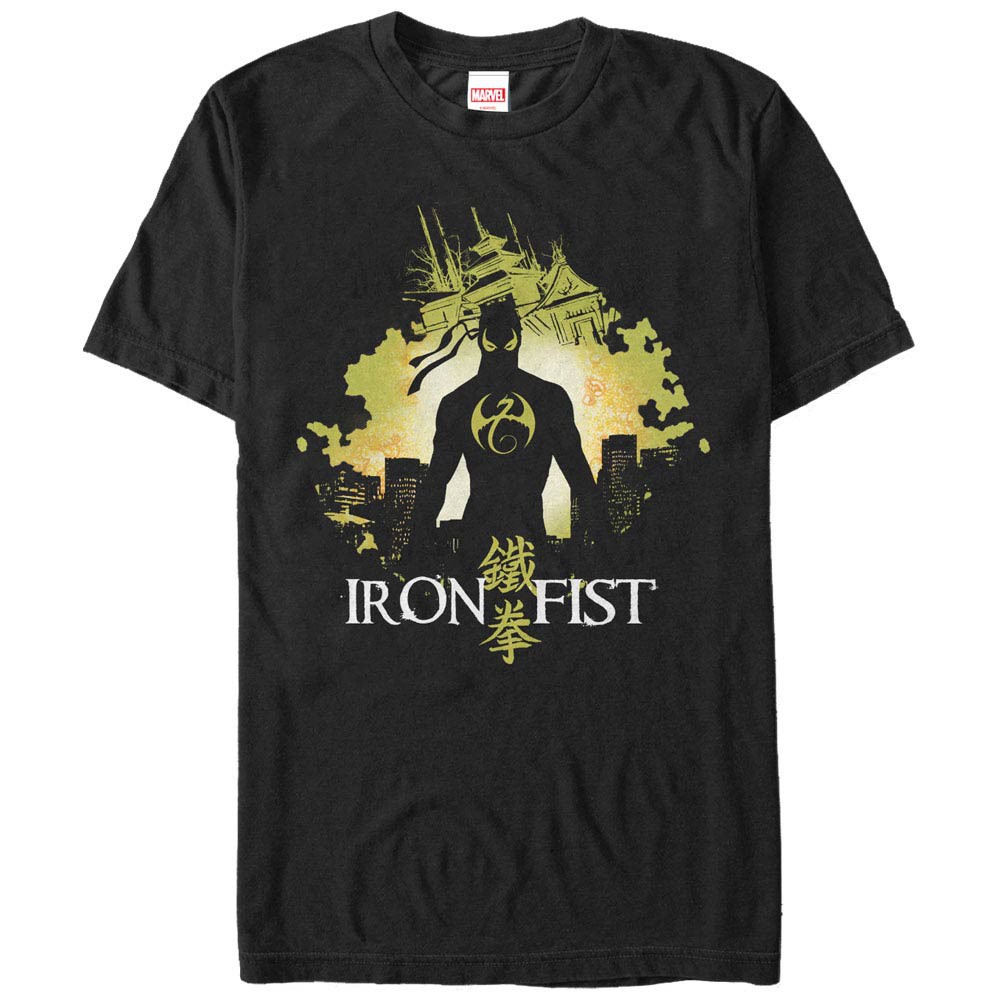 Marvel Teams Iron Fist Blob Black Mens T-Shirt