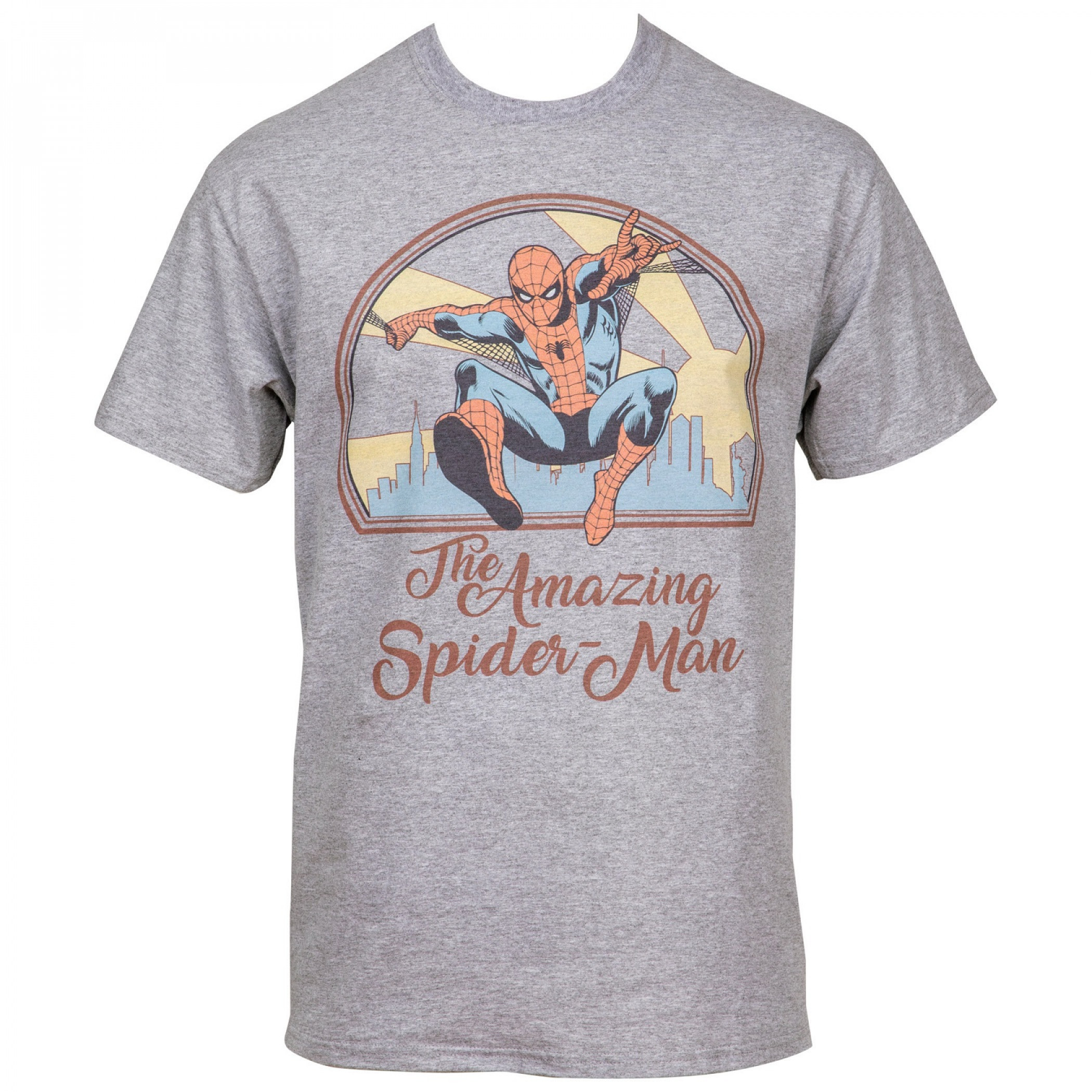 The Amazing Spider-Man Swinging Through The City Men's T-Shirt