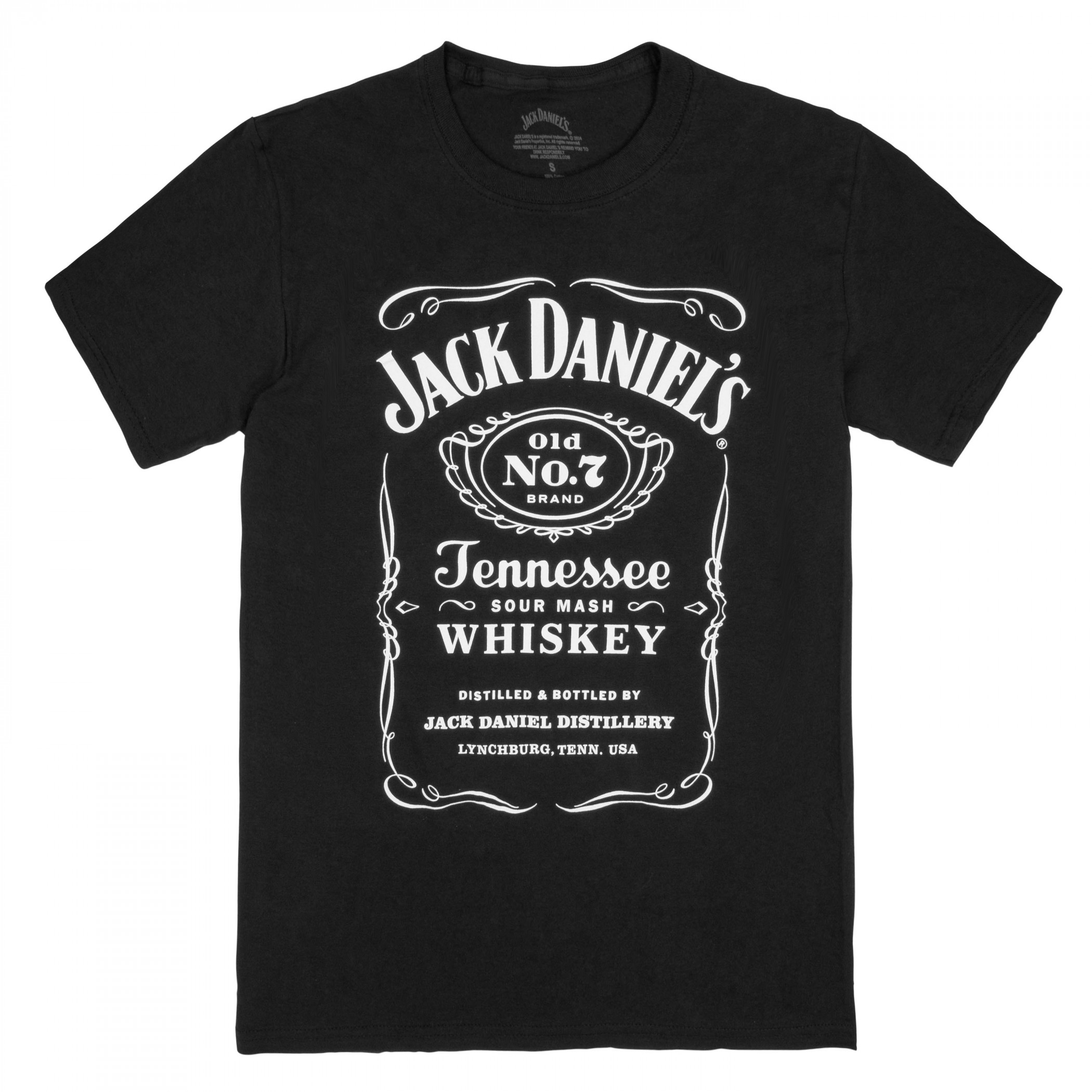 Jack Daniel's Old No. 7 Label Men's Black T-Shirt