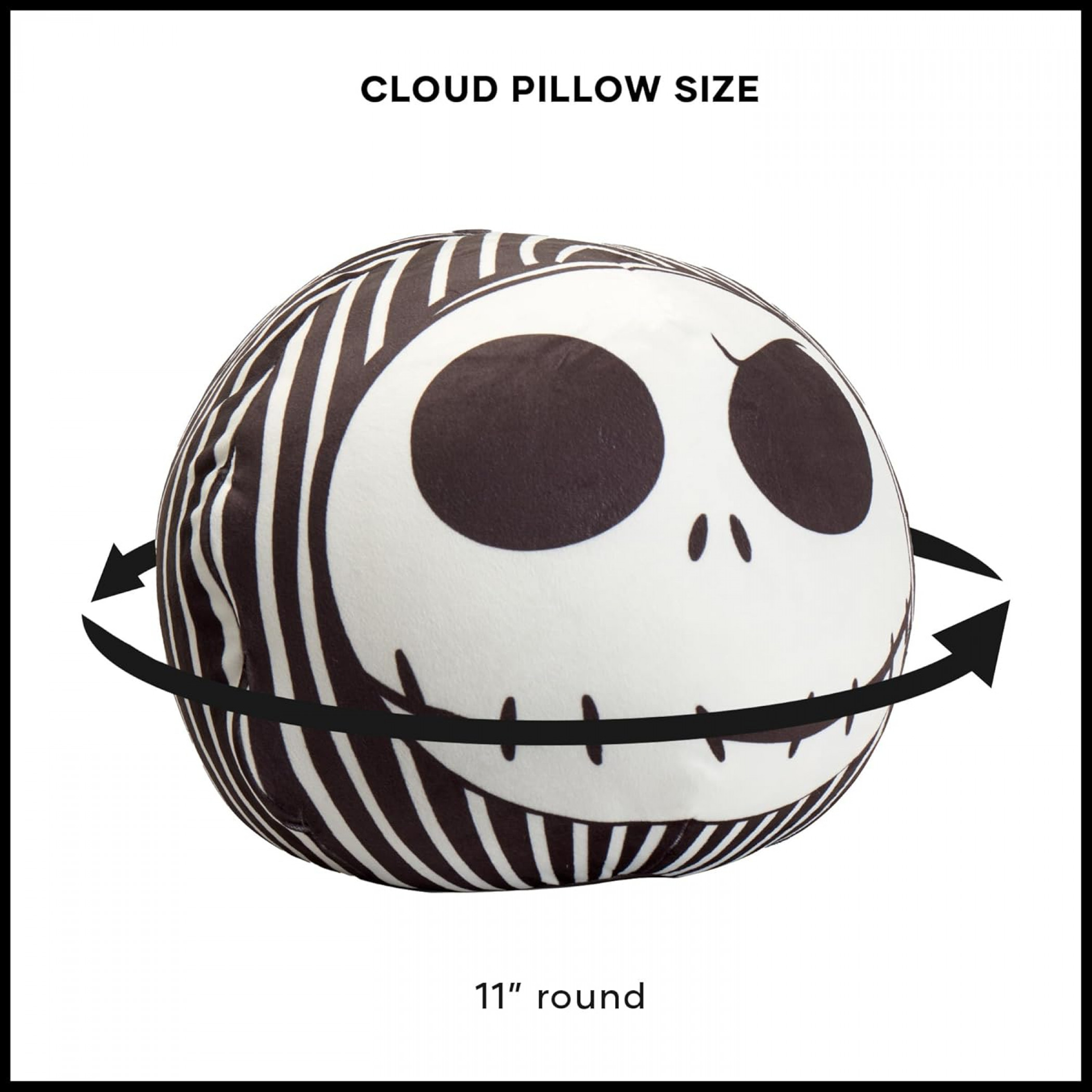 Nightmare Before Christmas Jack Skellington 11" Round Cloud Pillow