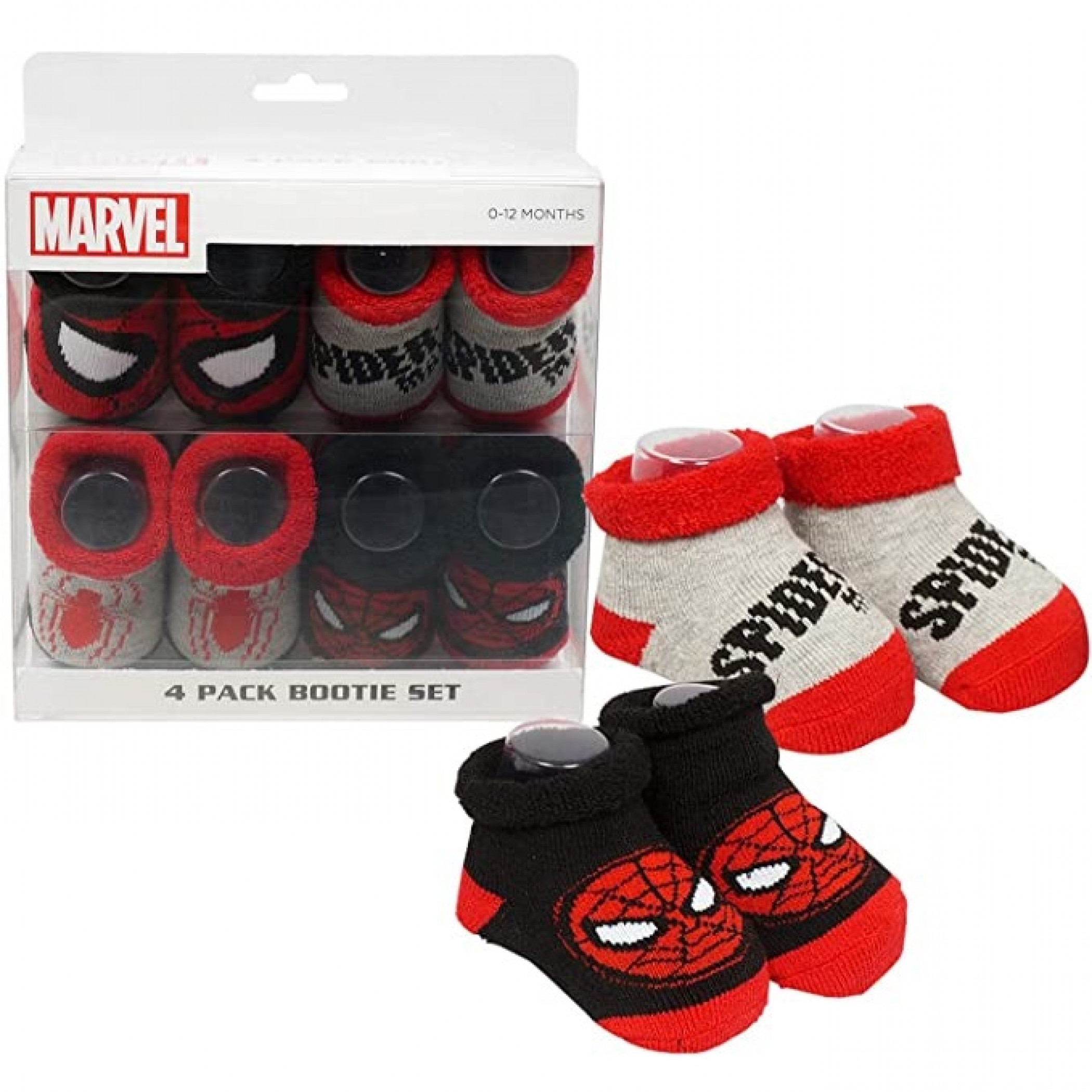 Spider-Man Patterned Baby Bootie 4-Pack Set