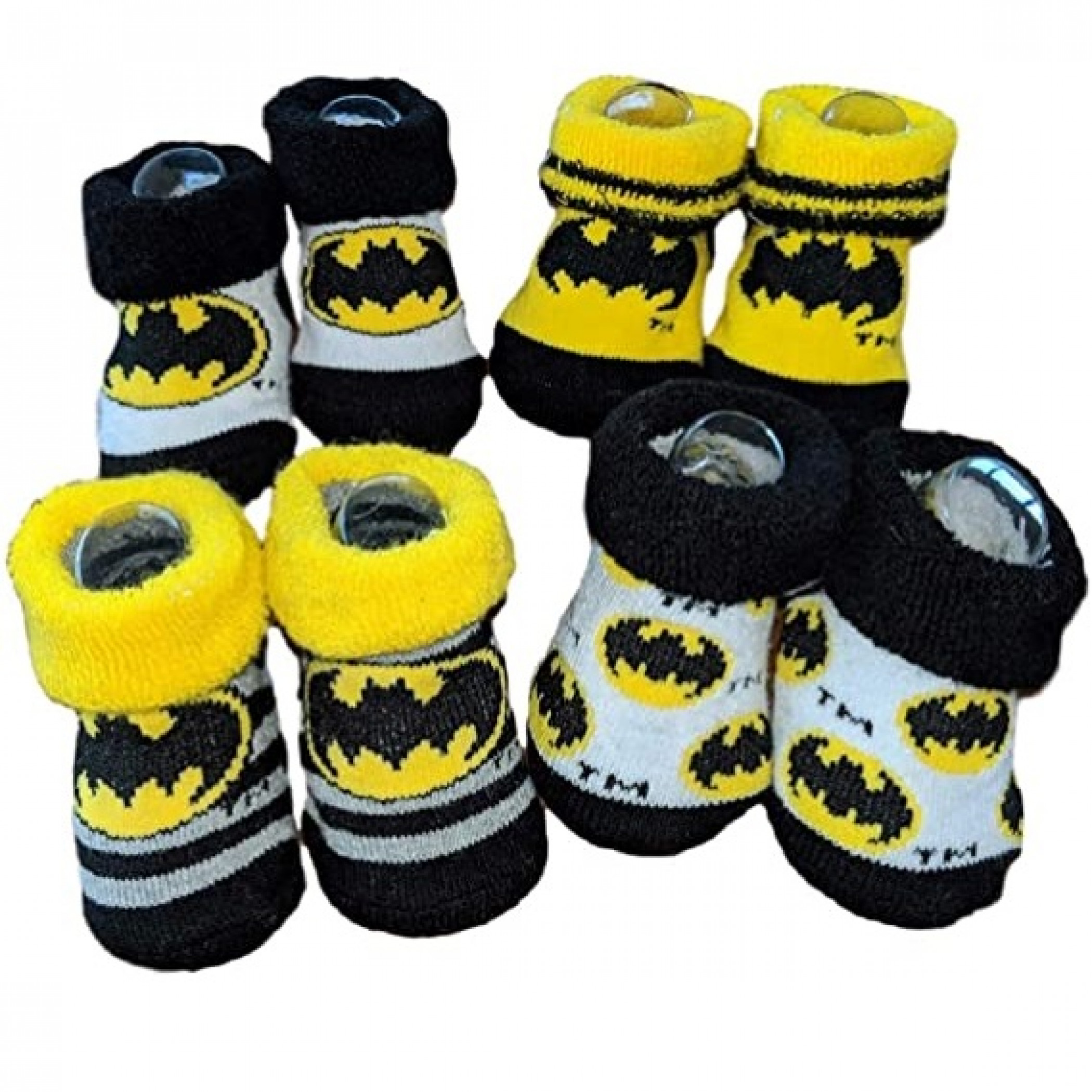 Batman Patterned Baby Bootie 4-Pack Set