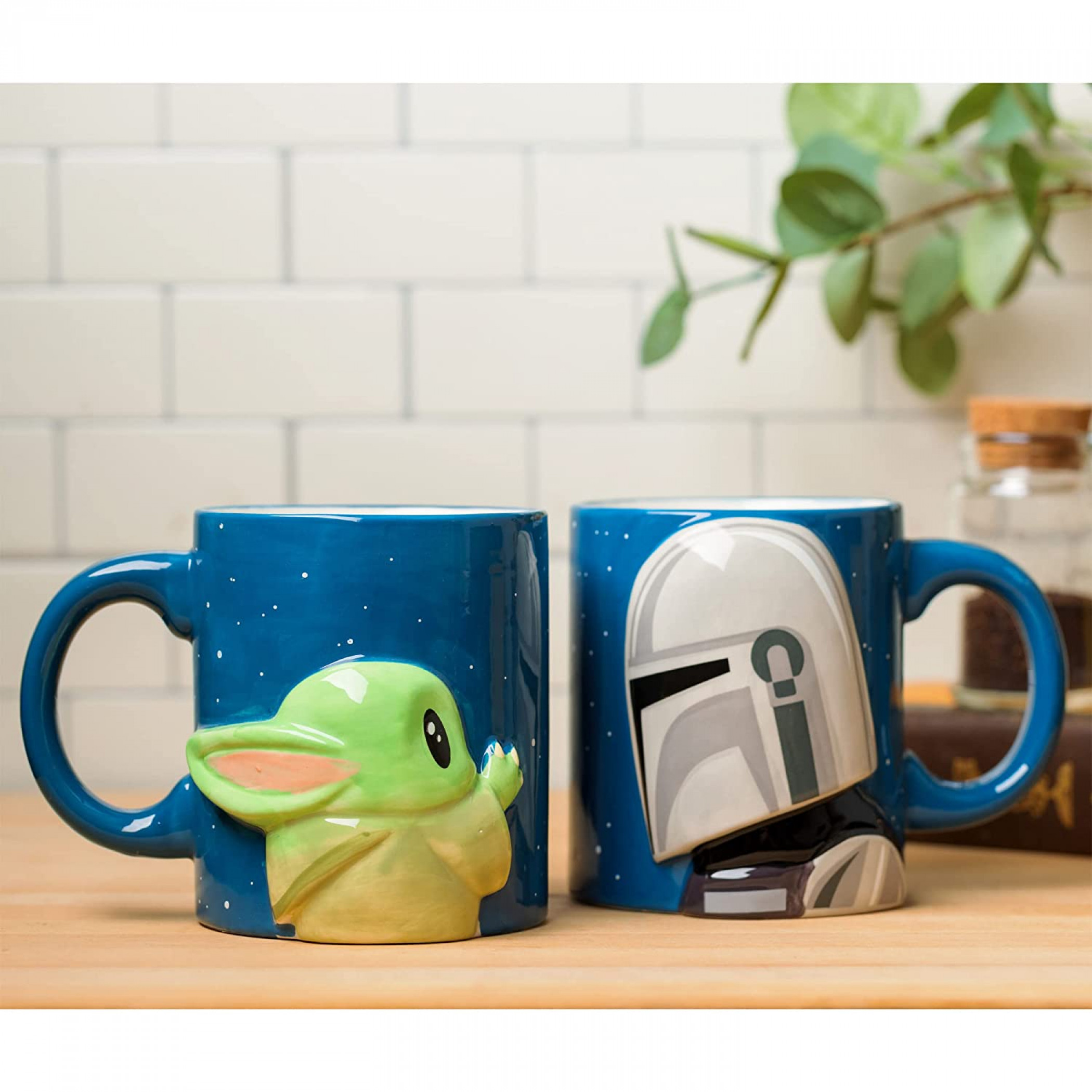 Star Wars The Mandalorian Grogu & Dinn Djarin 2PK 3D Ceramic Mug Set