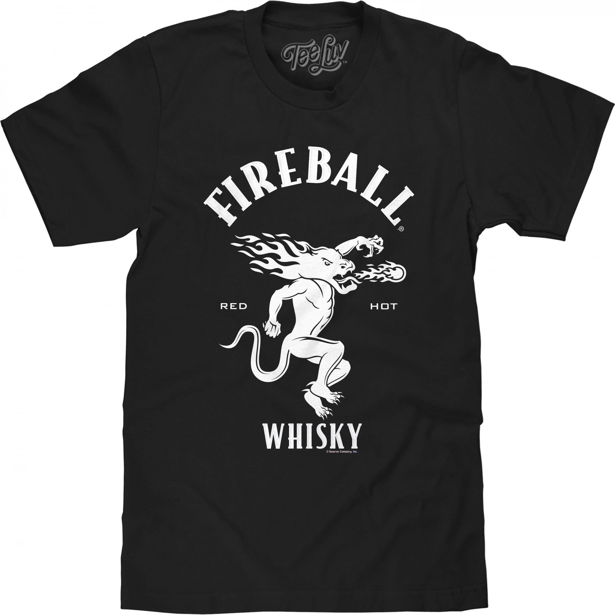 Fireball Whiskey WTF Logo Front and Back Print T-Shirt