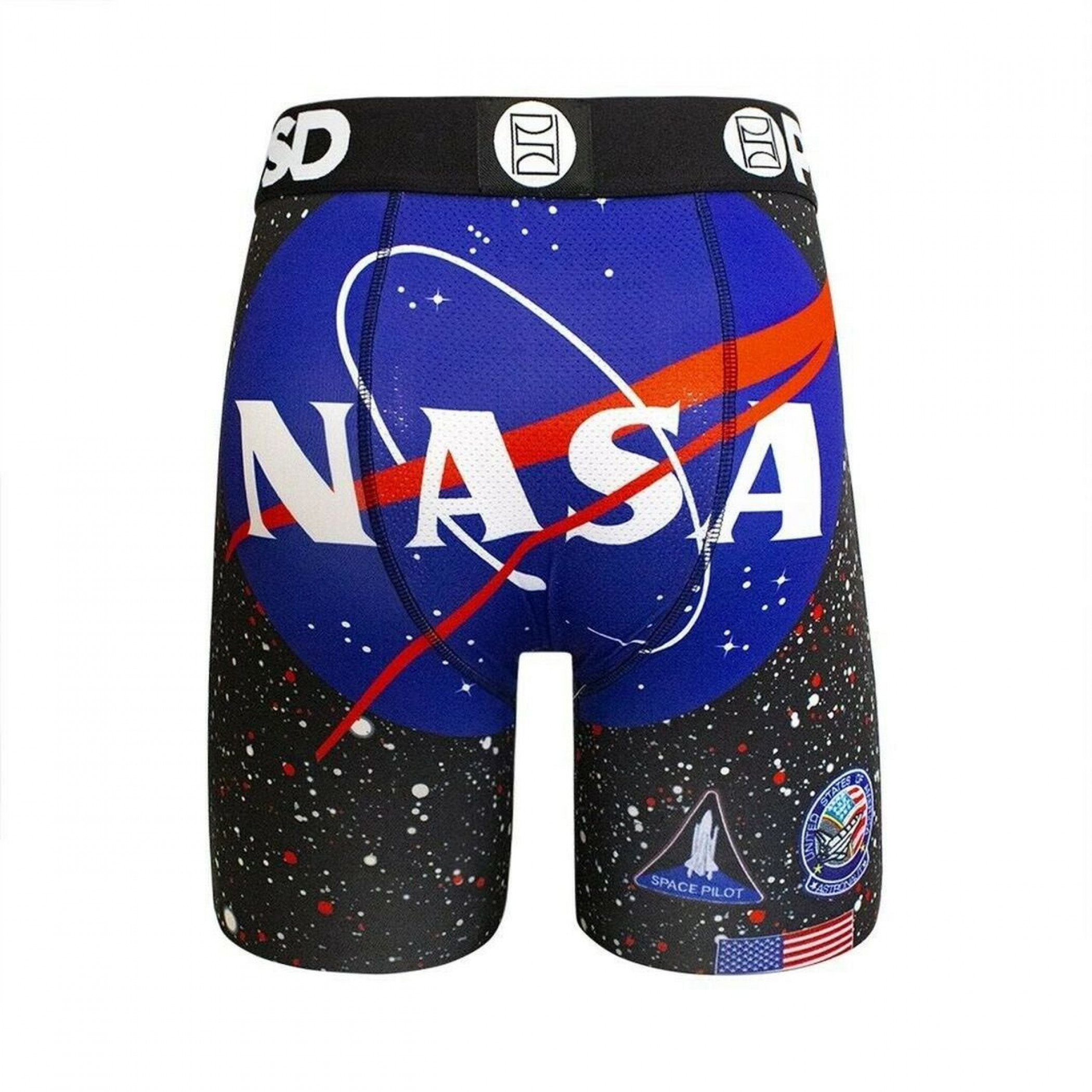 NASA Men's Black Boxer Briefs