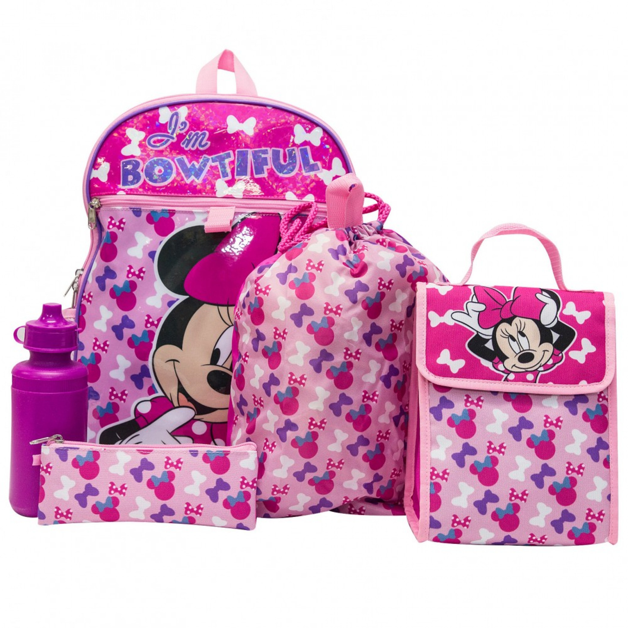 Disney's Minnie Mouse 5-Piece Backpack & Lunch Bag Set