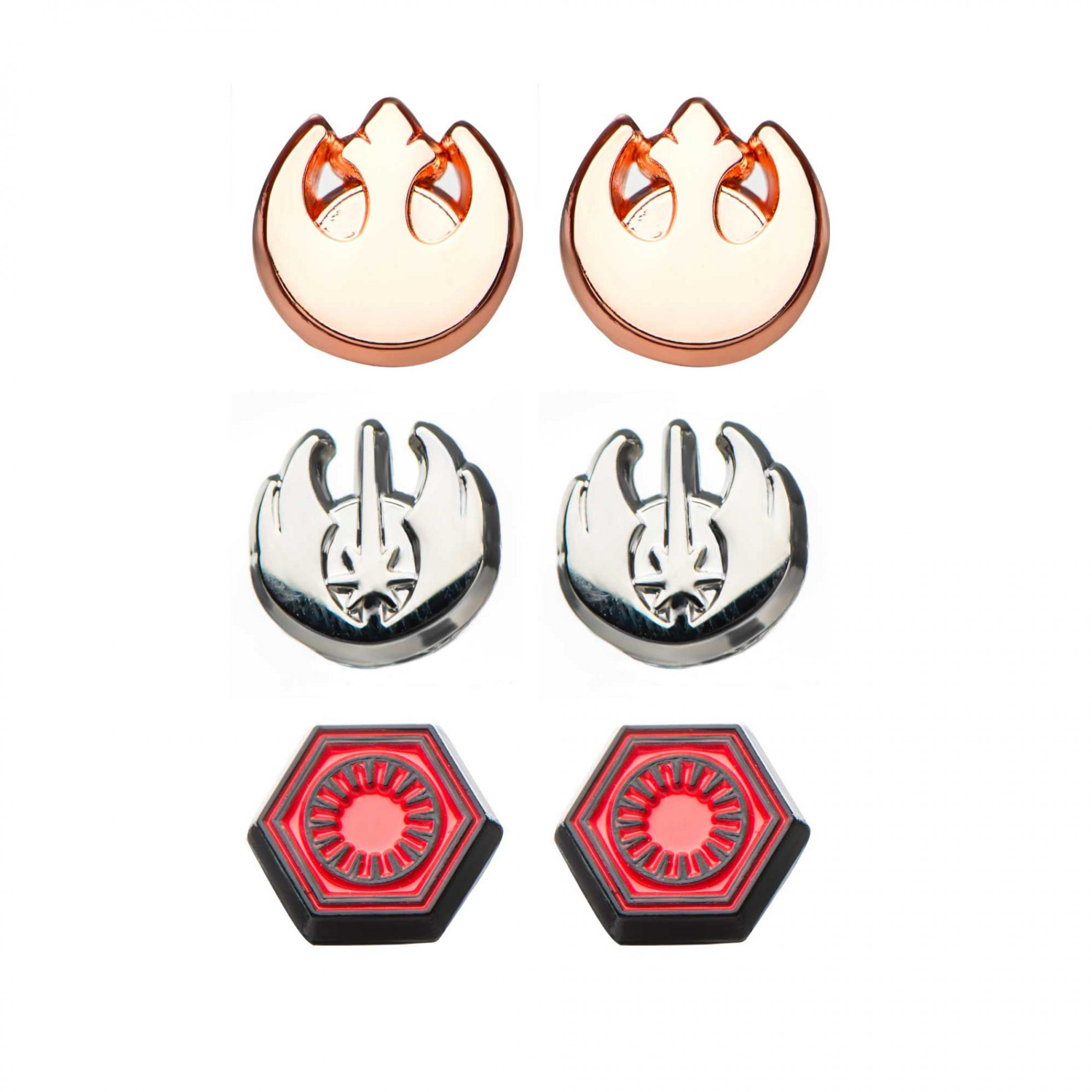 Star Wars Rebel, Jedi, and First Order Steel Stud Earrings Set
