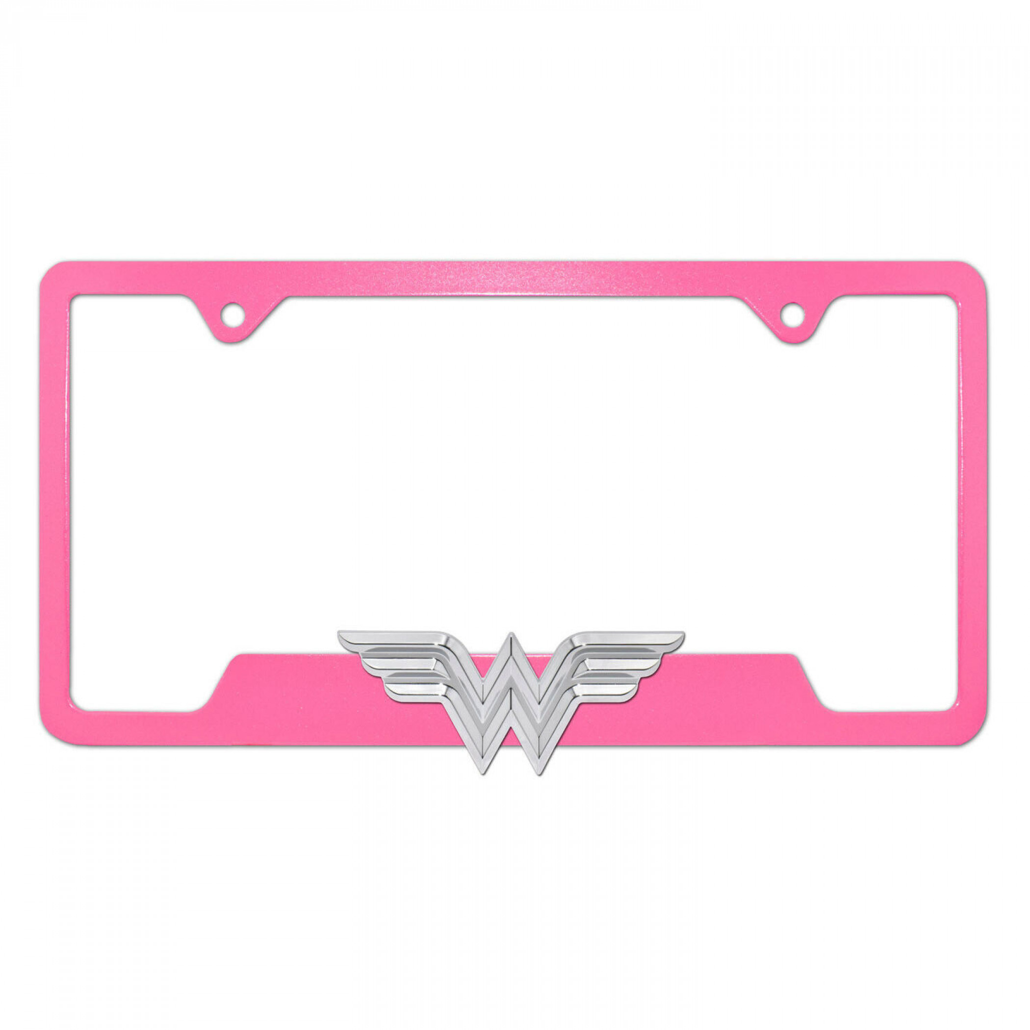 Wonder Woman 3D Pink Open License Plate Frame