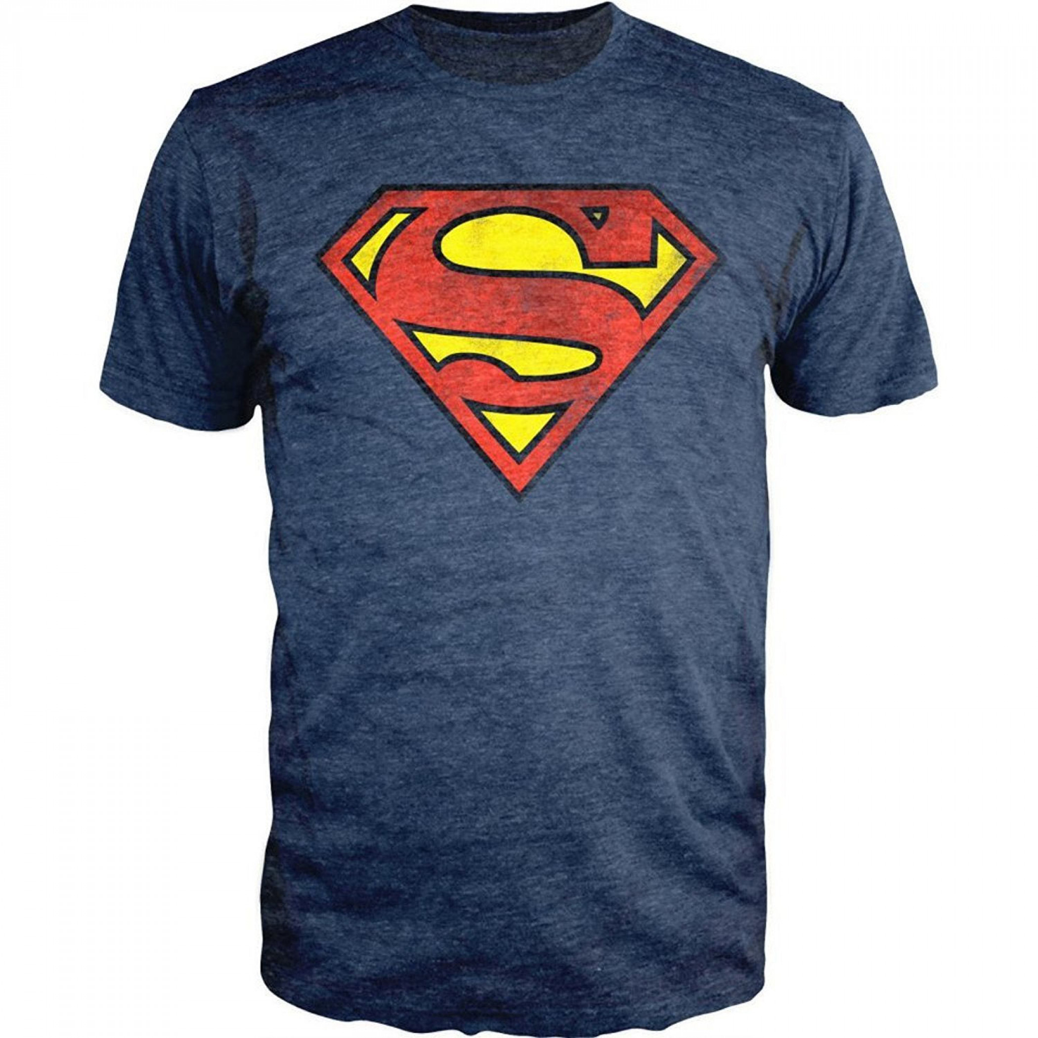 DC Comics Superman Logo Navy Heather T-Shirt