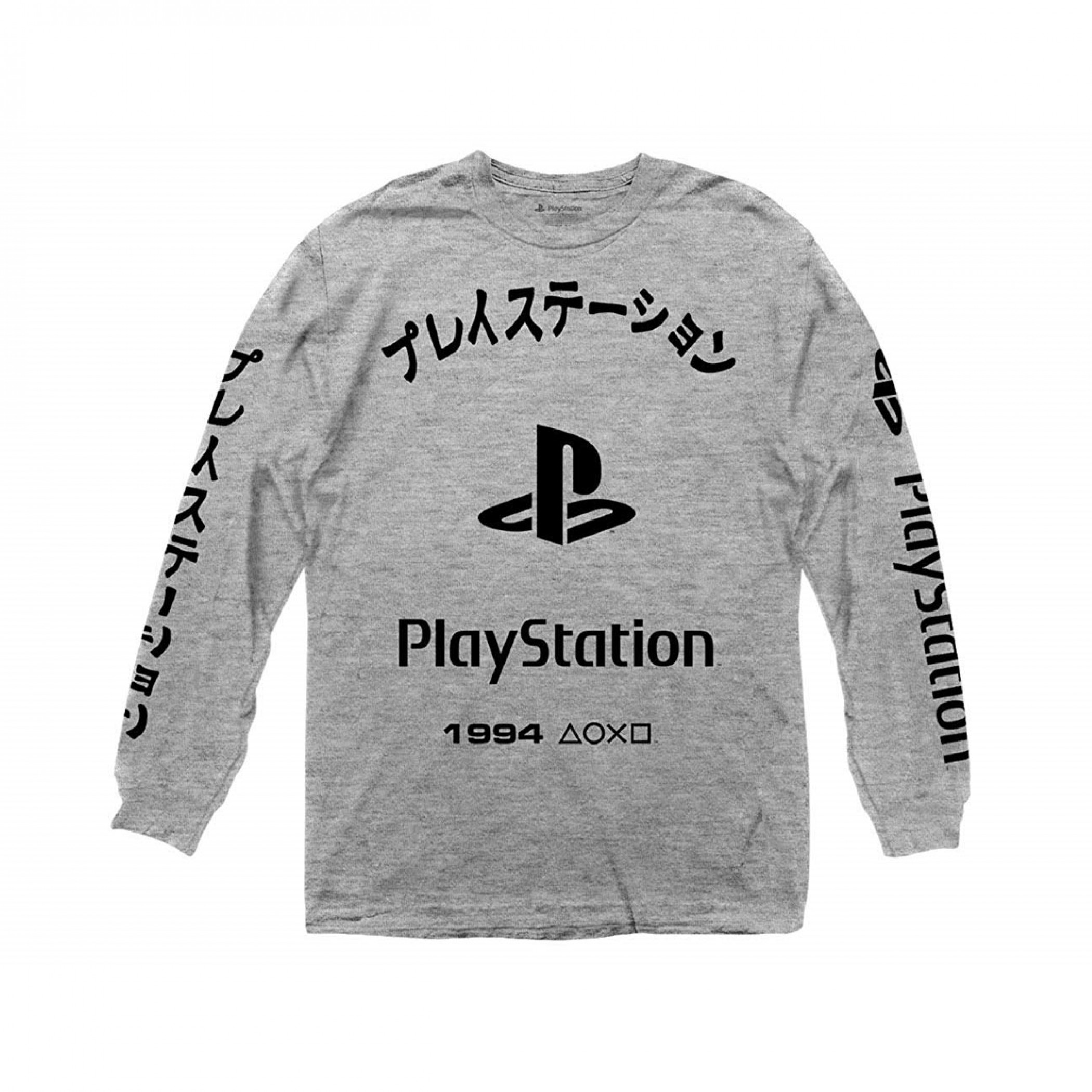 PlayStation Kanji Grey Long Sleeve Shirt