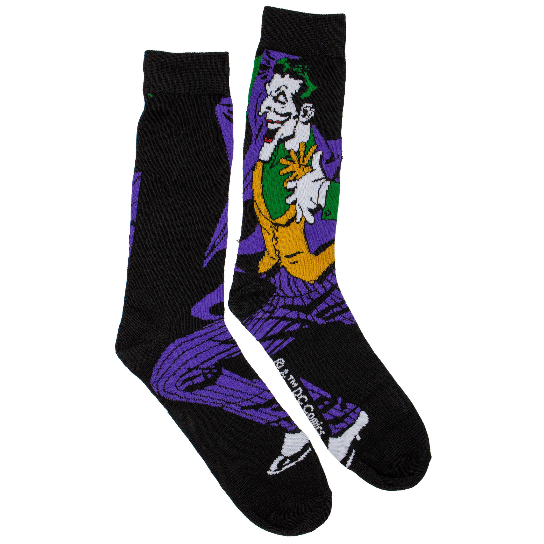 Batman Symbol and Joker Character Crew Socks 2-Pair Pack