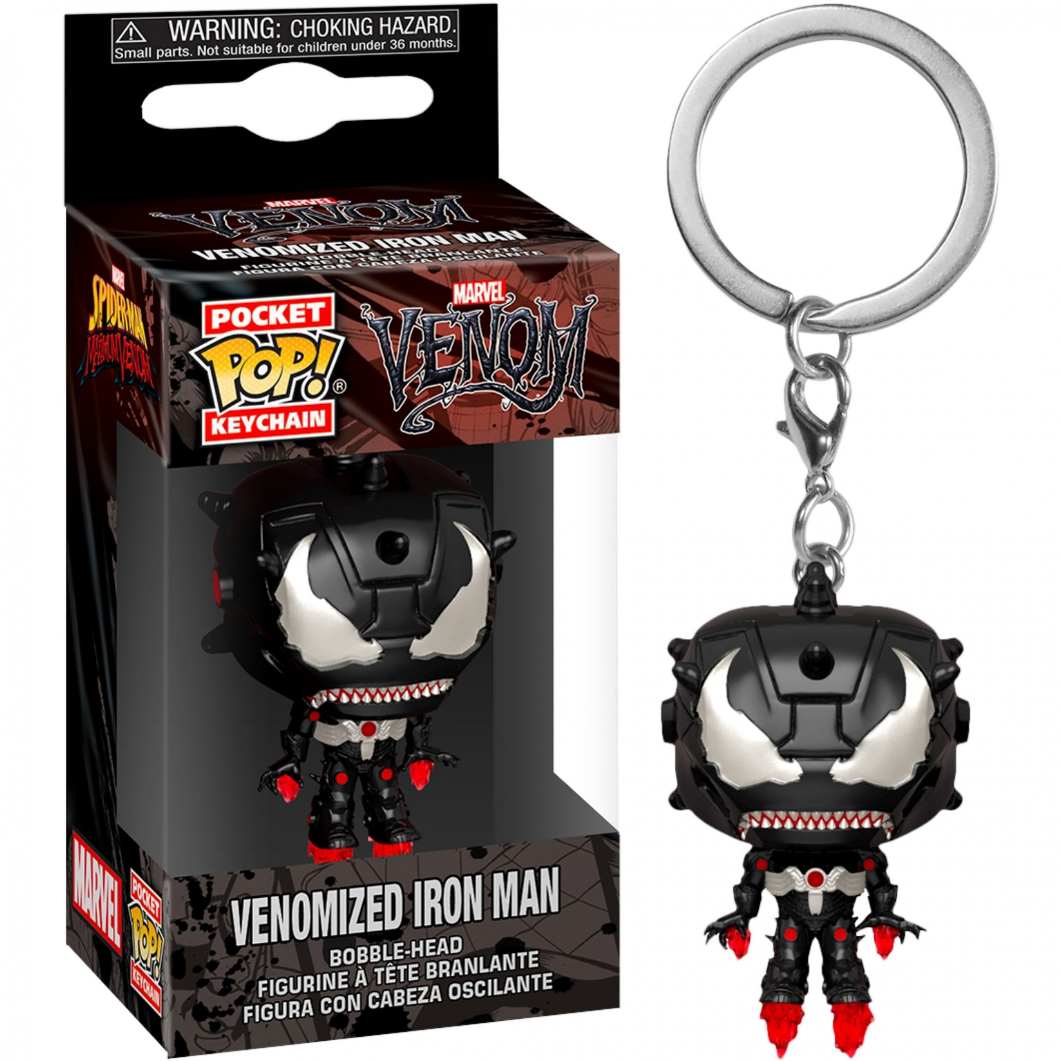 Venom and Iron Man Mashup Pop! Keychain