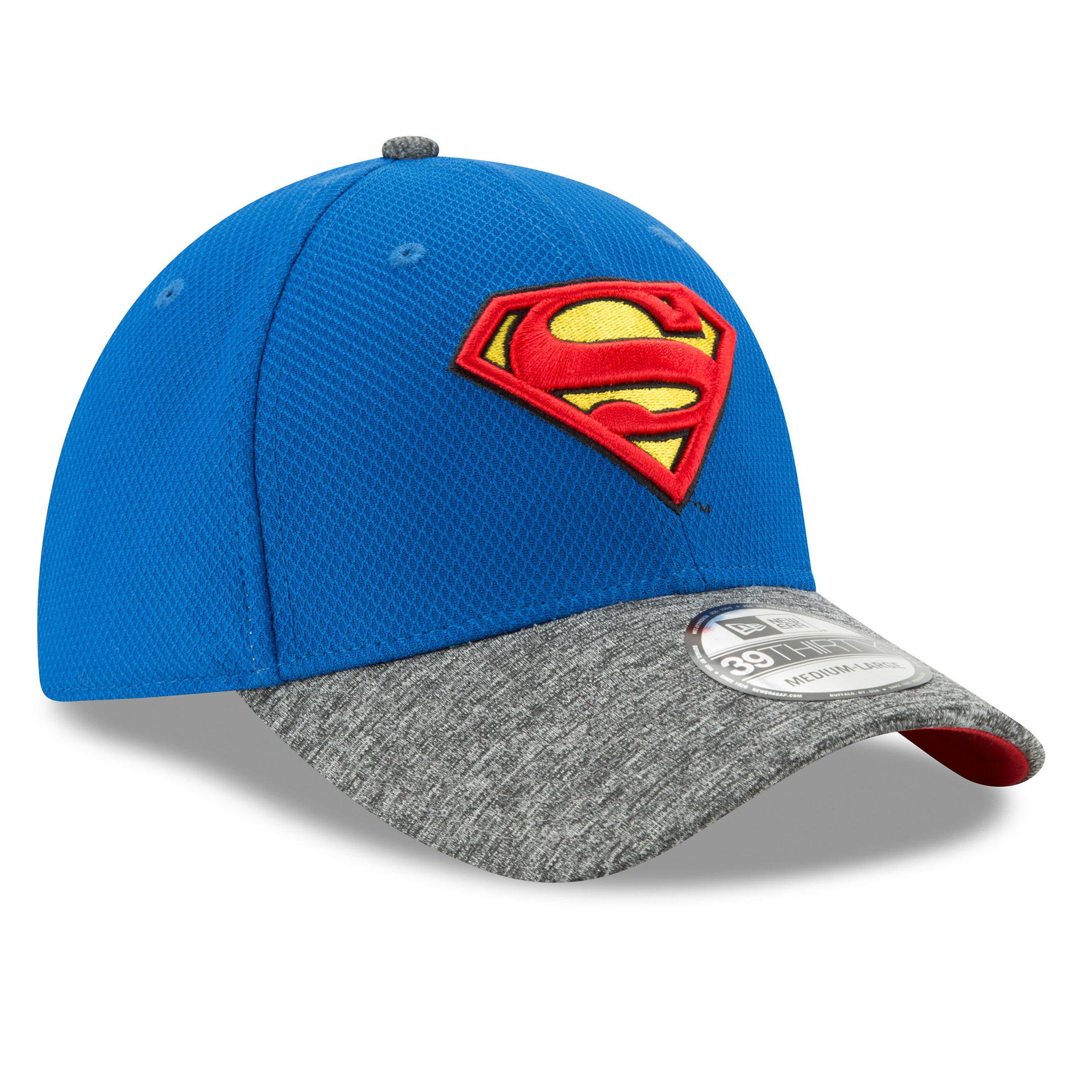 Superman Shaded Team Colors New Era 39Thirty Fitted Hat