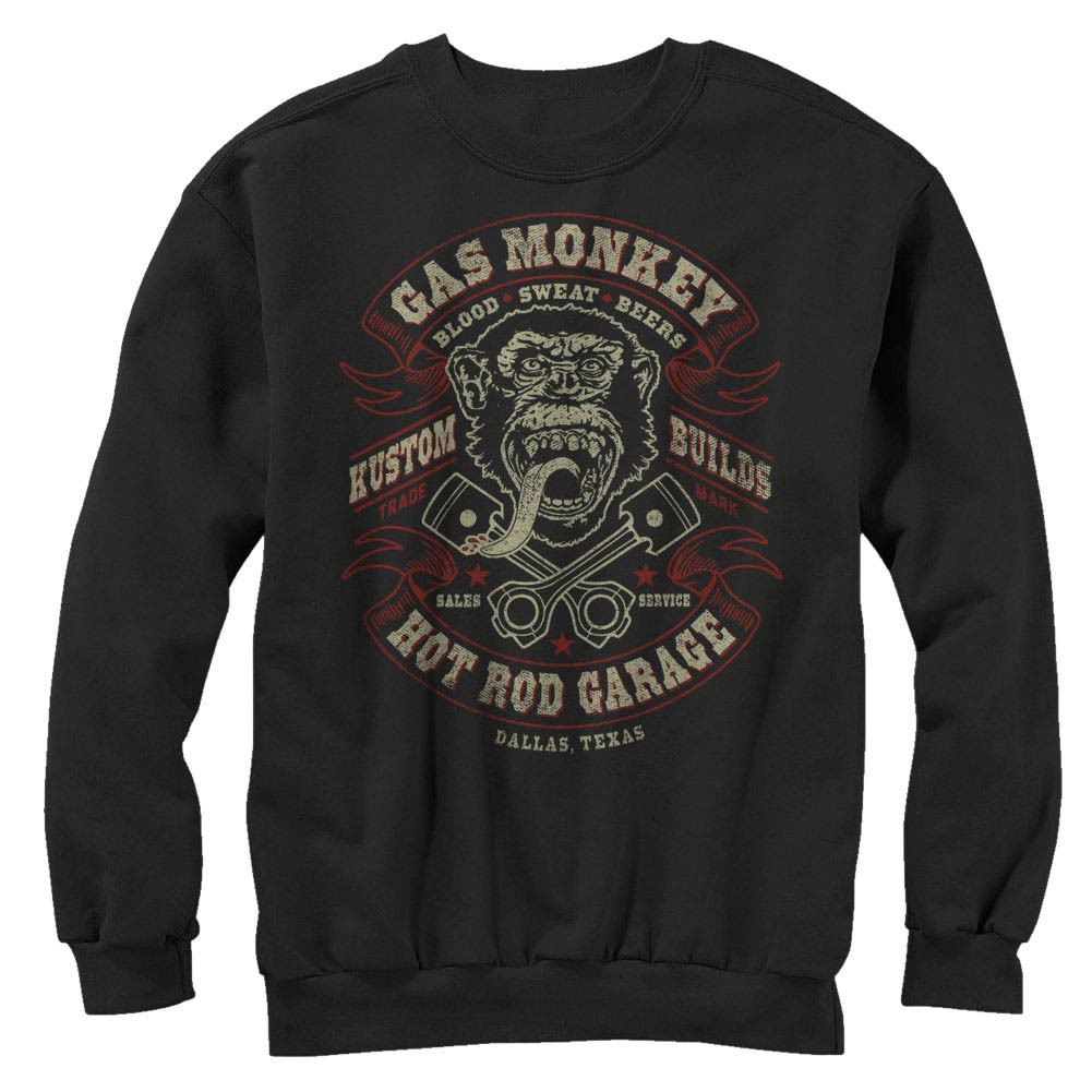 Gas Monkey Garage Blood Sweat Beers Black Long Sleeve T-Shirt