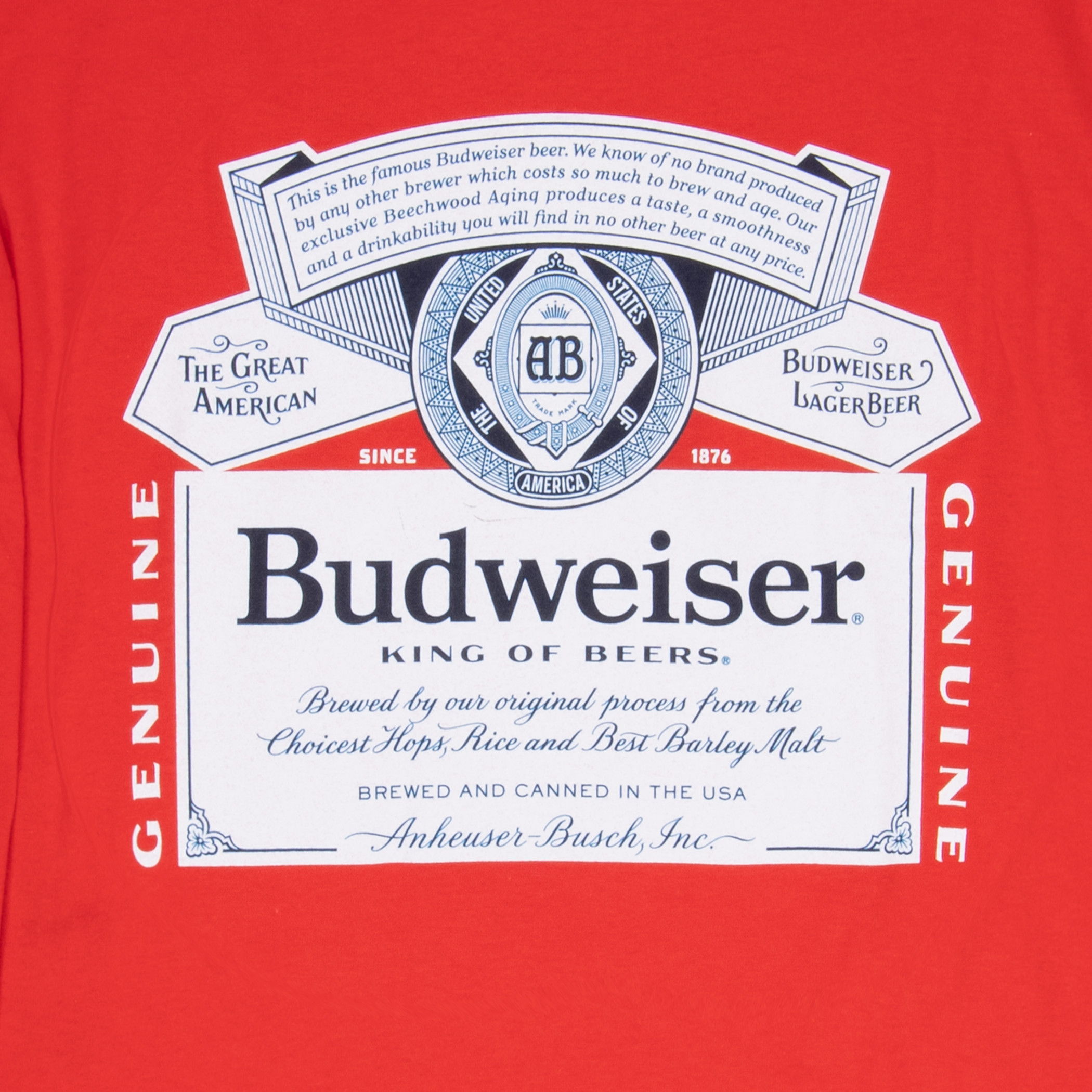 Budweiser Beer Sleeve Print Long Sleeve Shirt