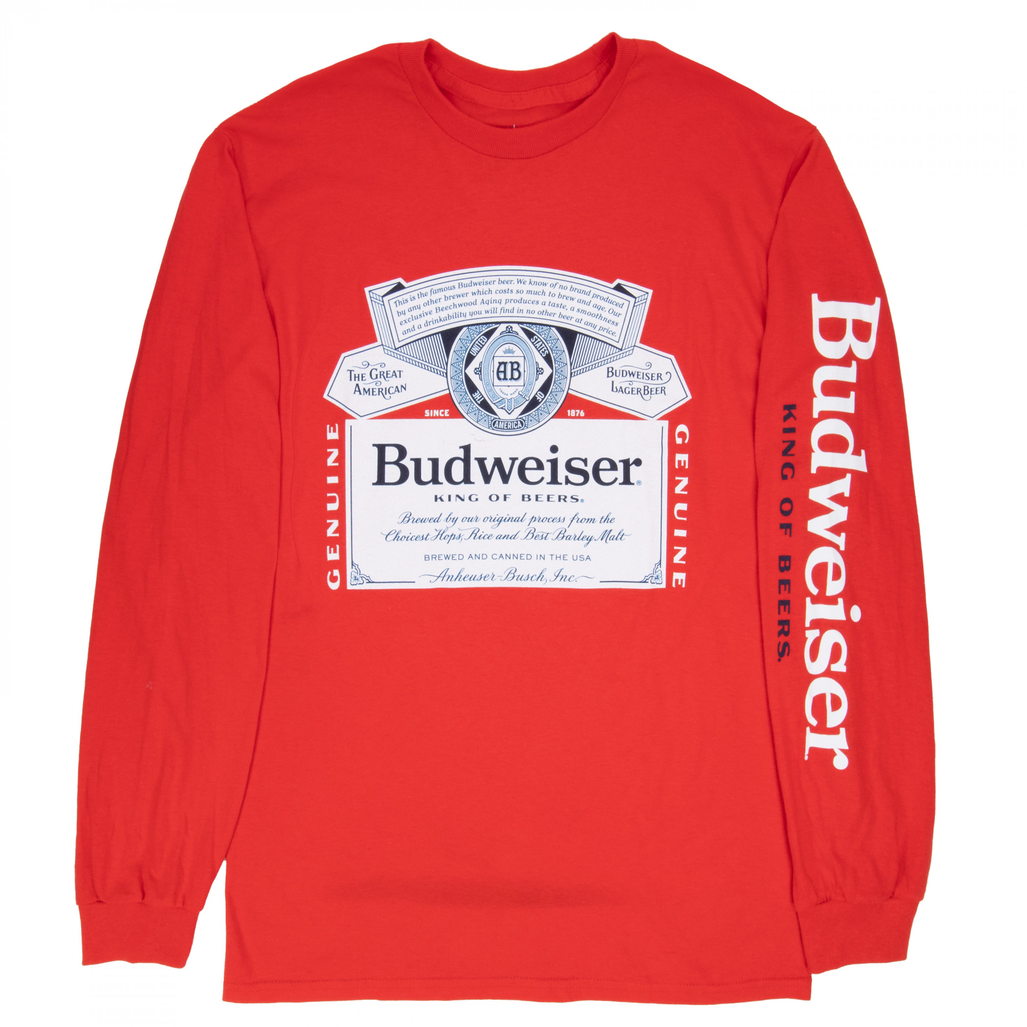 Budweiser Beer Sleeve Print Long Sleeve Shirt