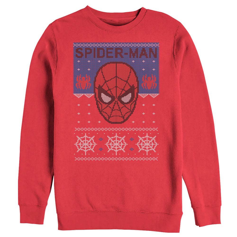 Spider-Man Ugly Christmas Mens Red Long Sleeve T-Shirt