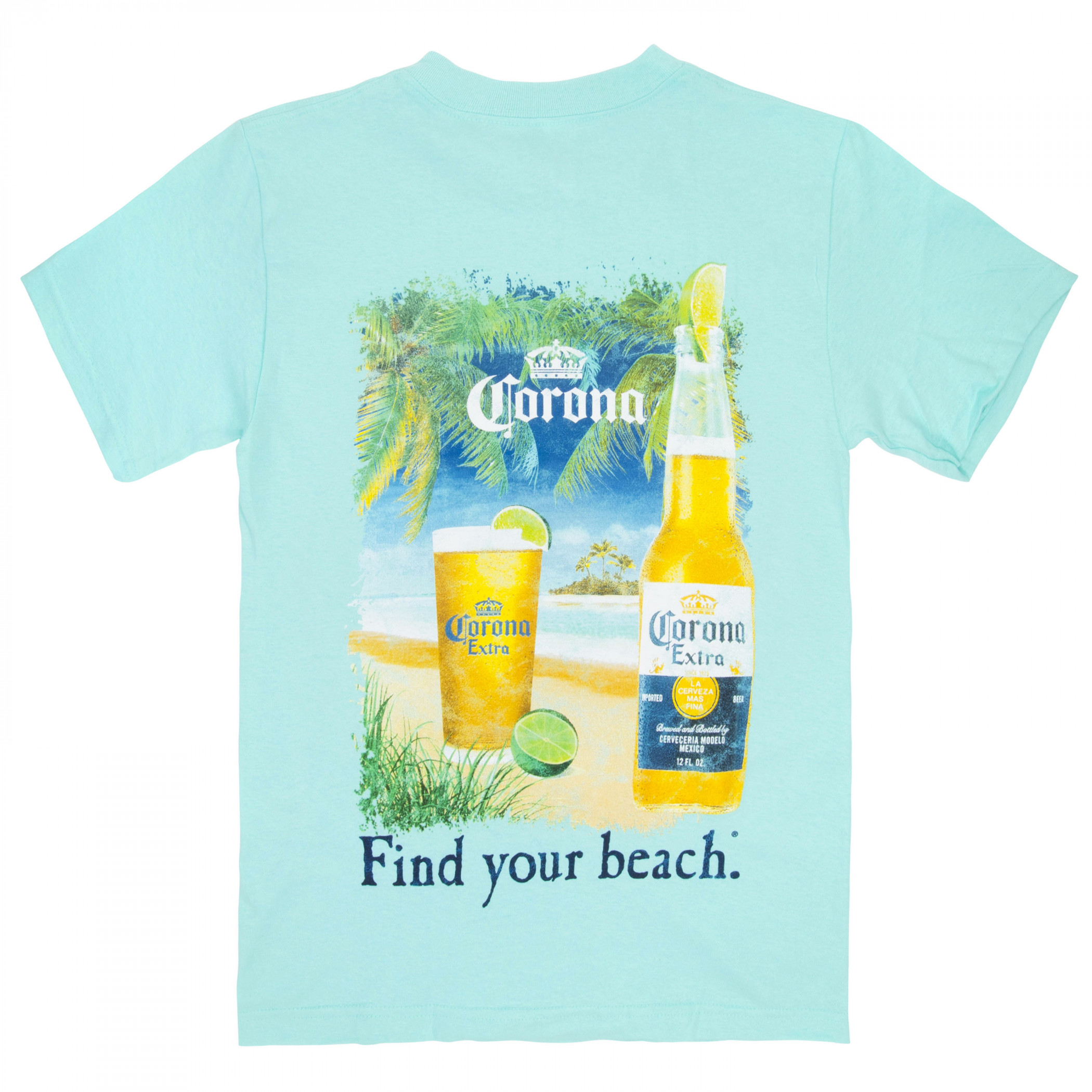 Corona Extra Find Your Beach Back Print T-Shirt