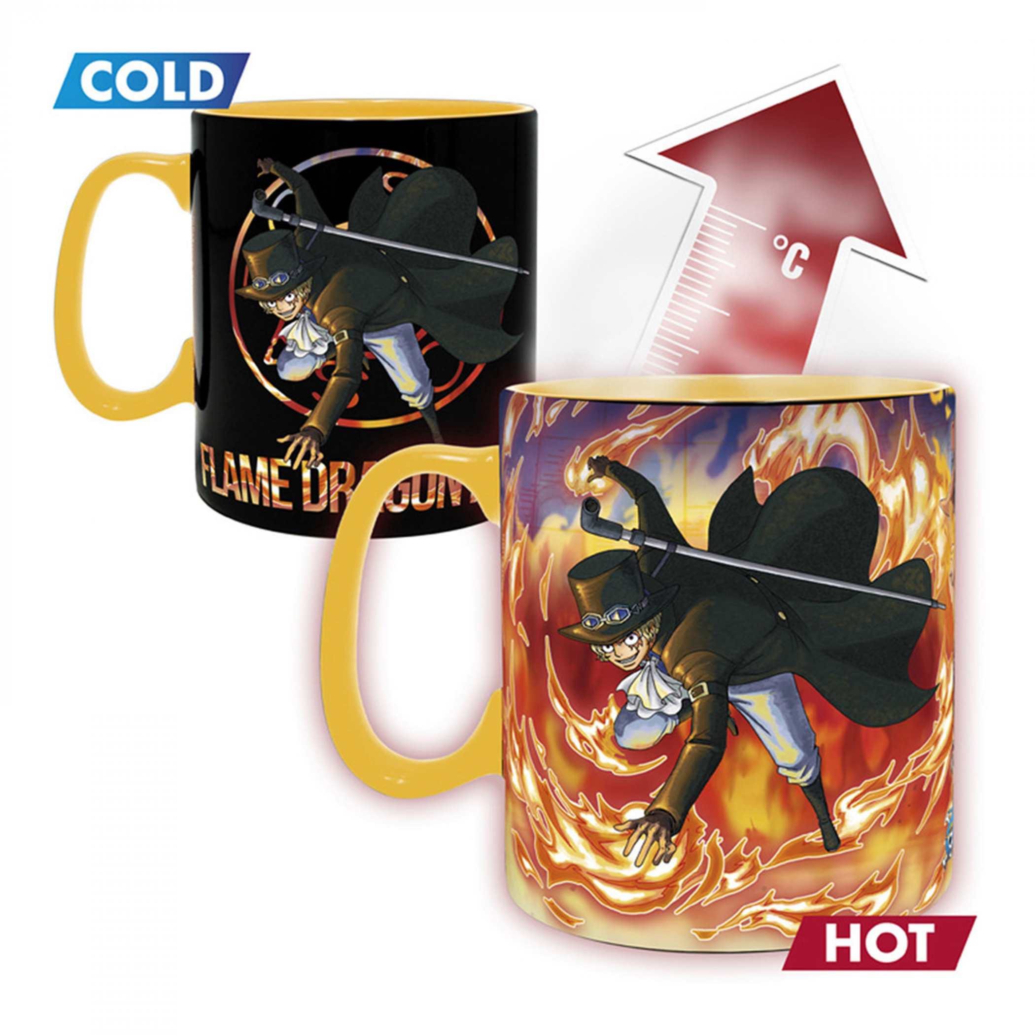 One Piece Luffy and Sabo Magic Mug and Coaster Gift Set