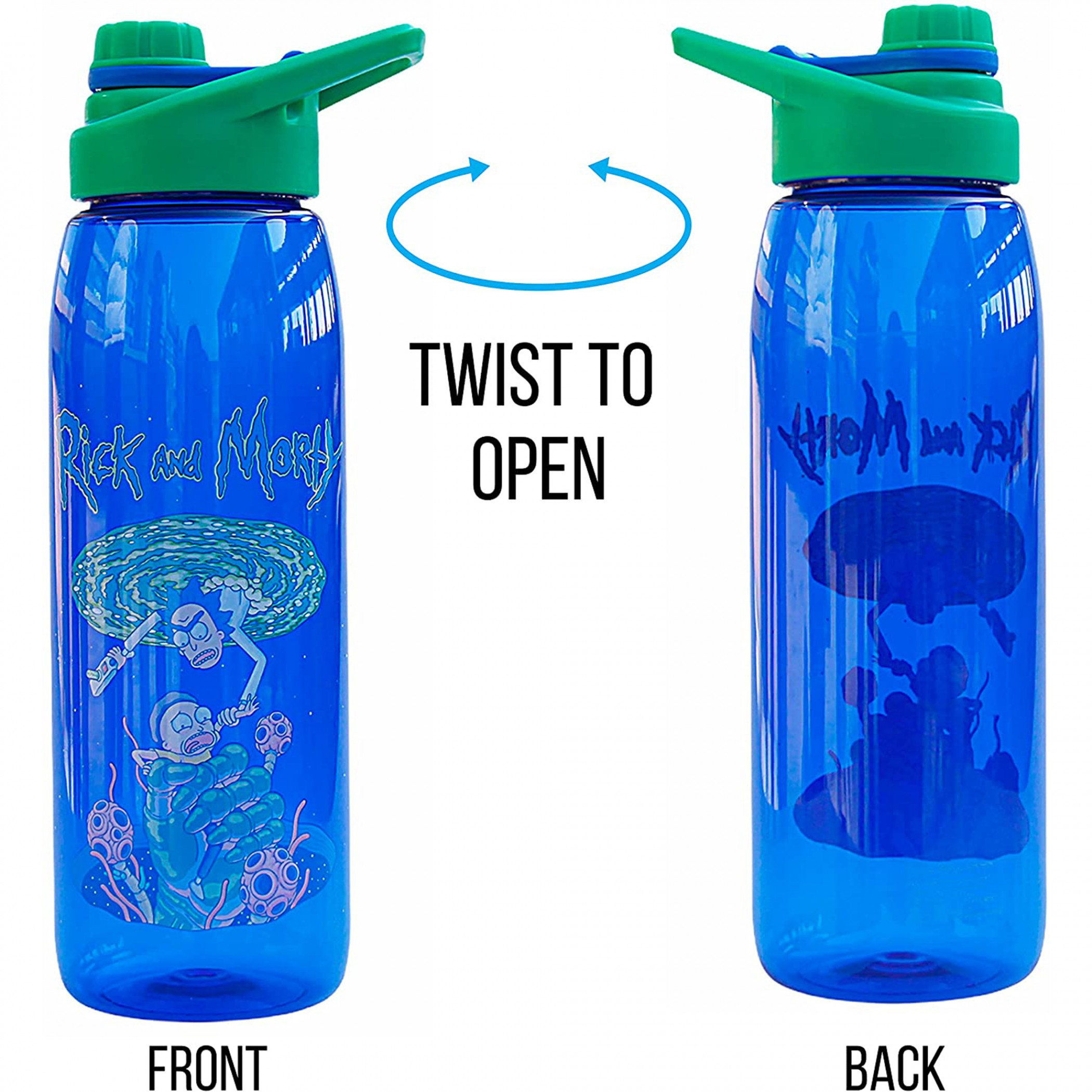 Rick and Morty To The Portal 28 Ounce Water Bottle with Screw Lid