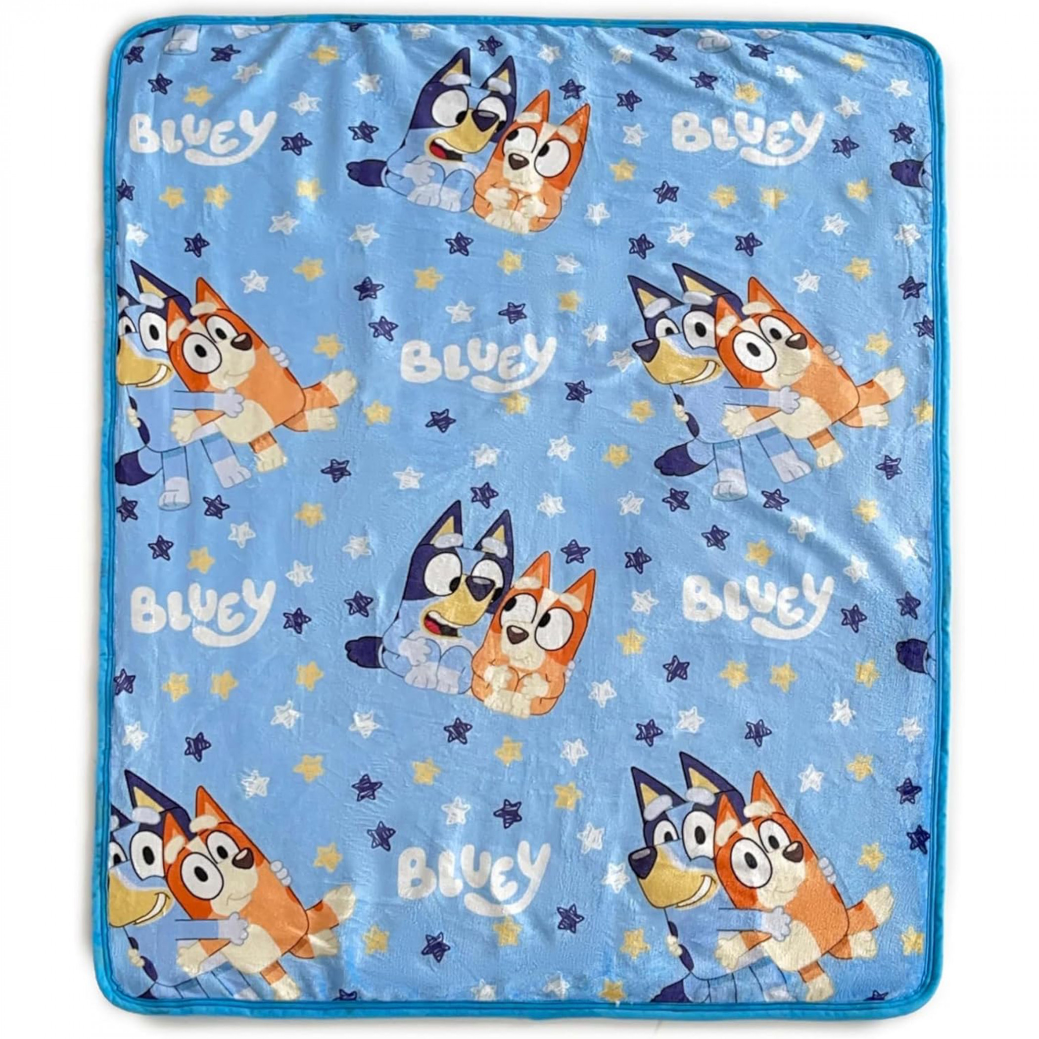 Bluey Hugs and Stars 46" X 60" Silk Touch Throw Blanket