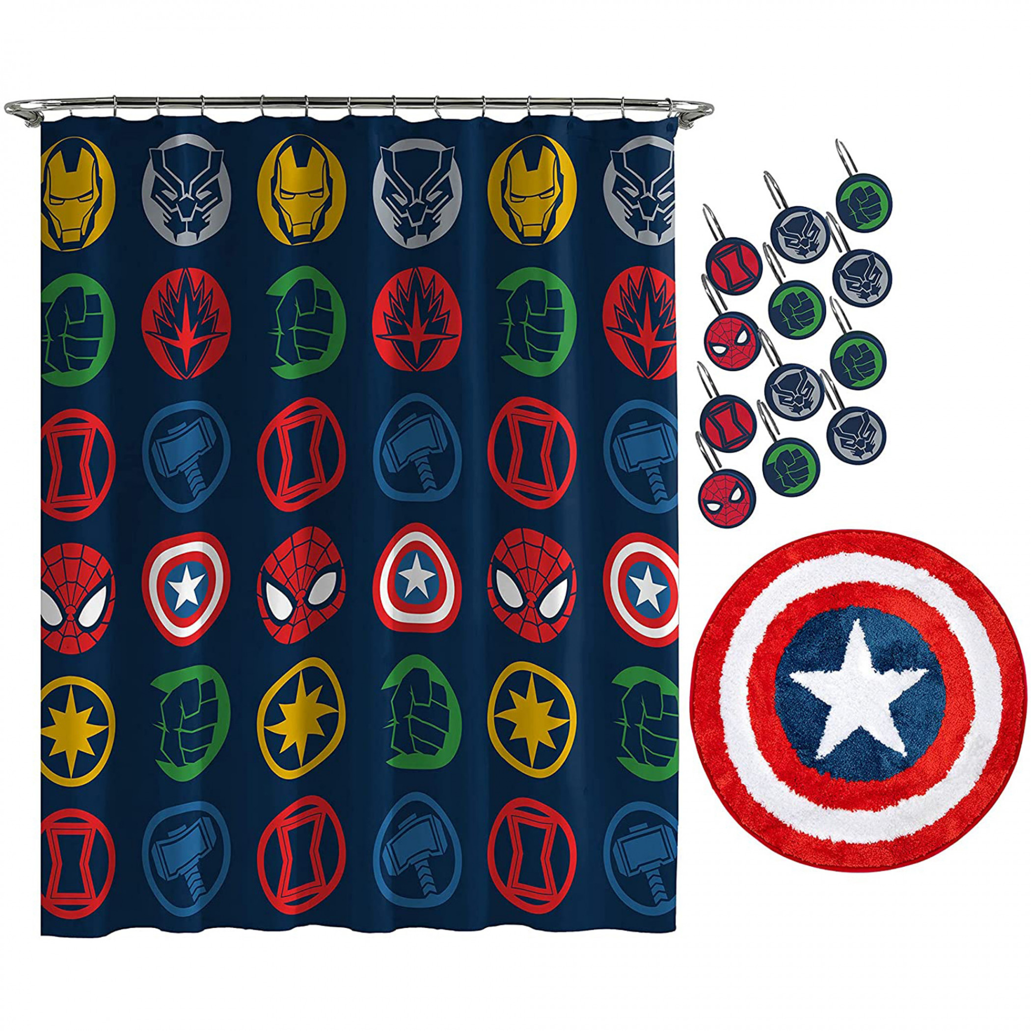 Marvel Avengers Emblems 14-Piece Bathroom Set