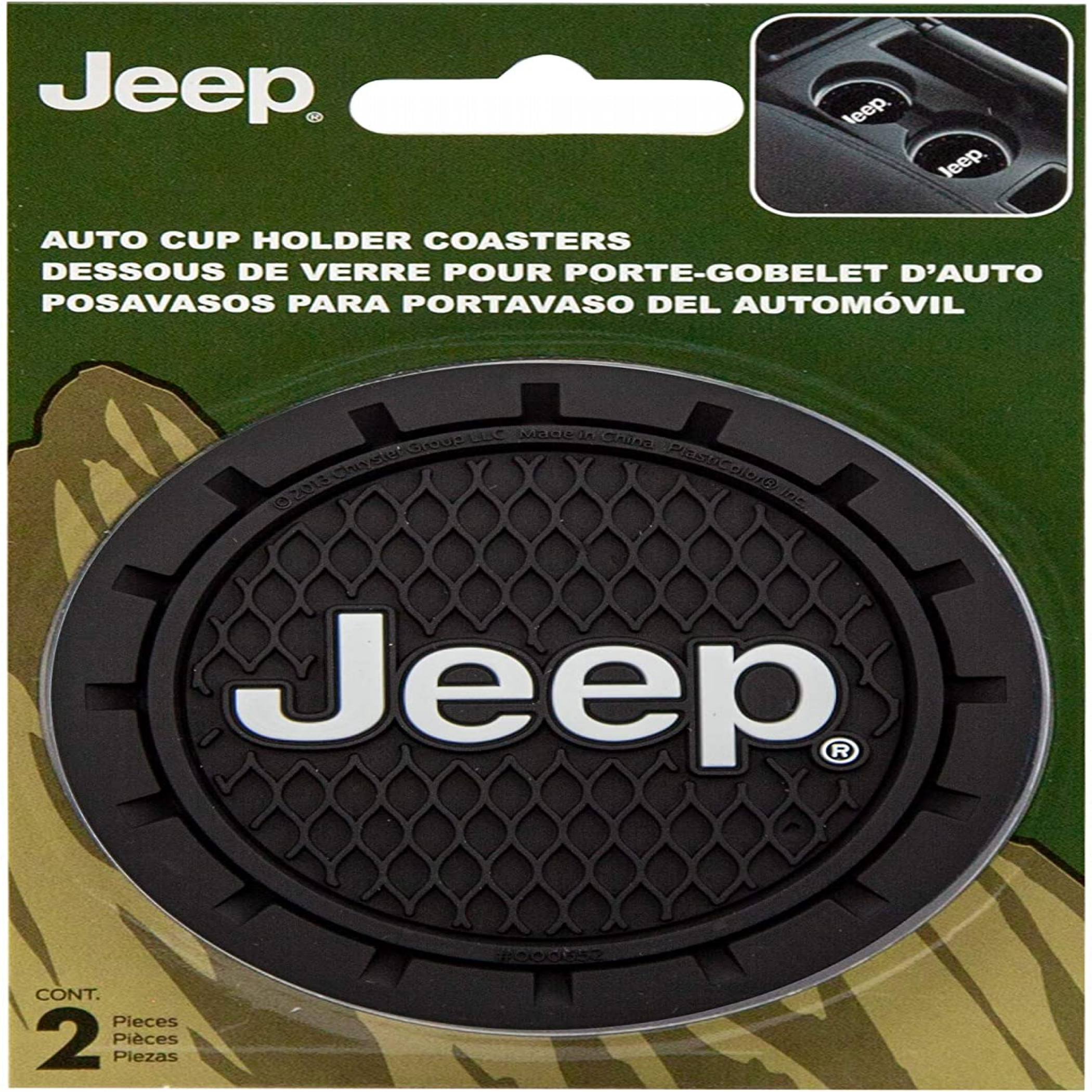 Jeep Logo Car Cup Holder Coaster 2-Pack