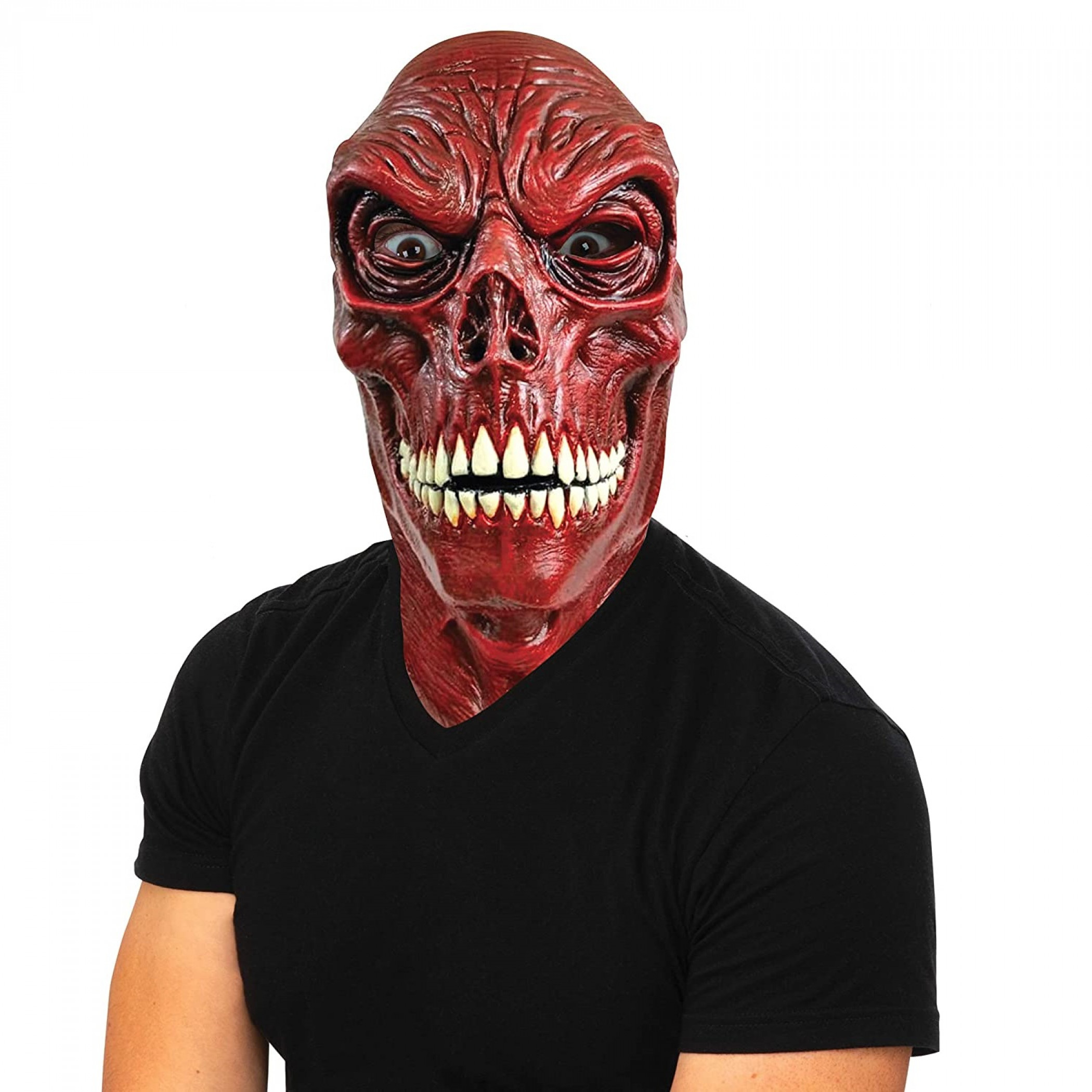 Red Skull Latex Adult Costume Mask