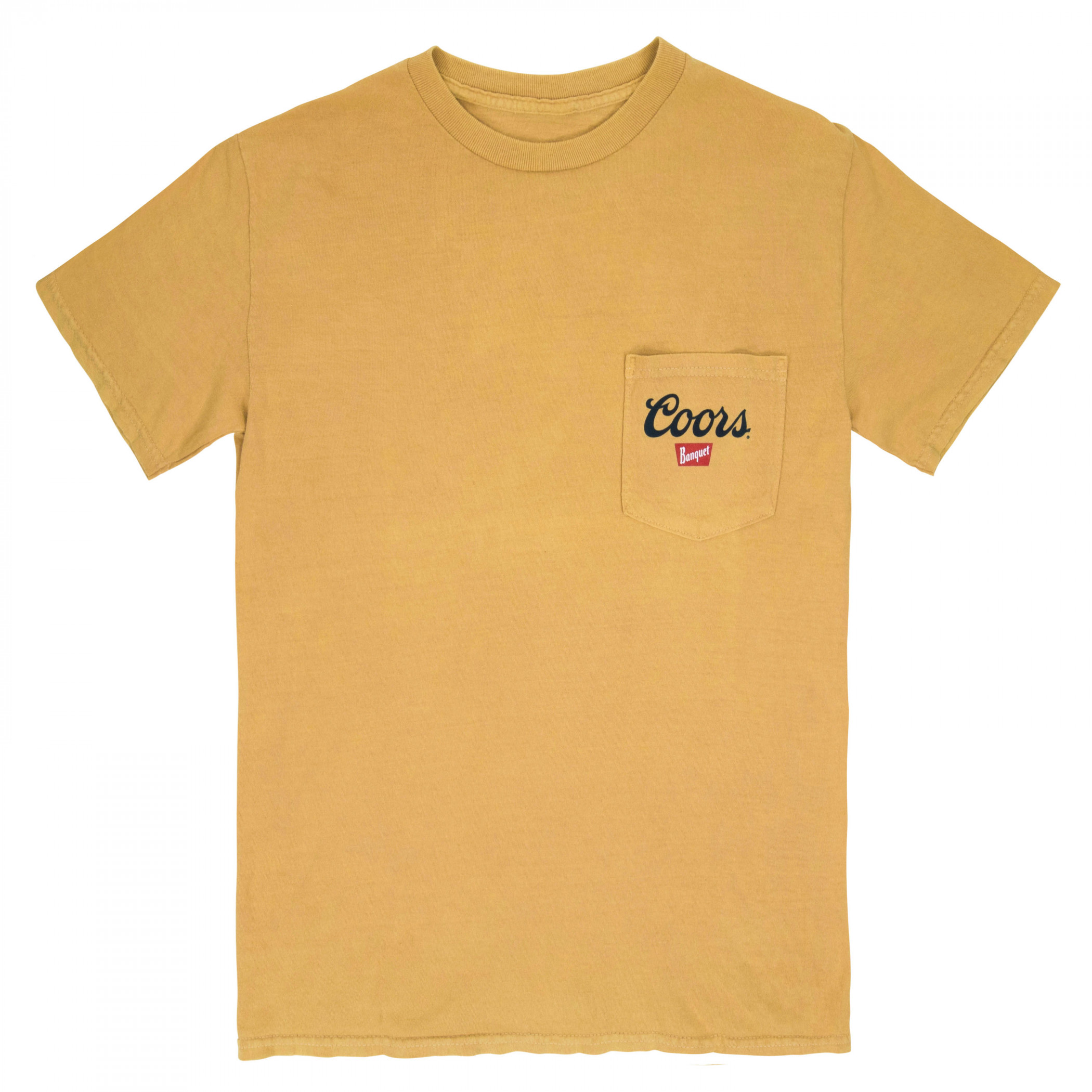 Coors Banquet Old Gold Front and Back Print Pocket Tee