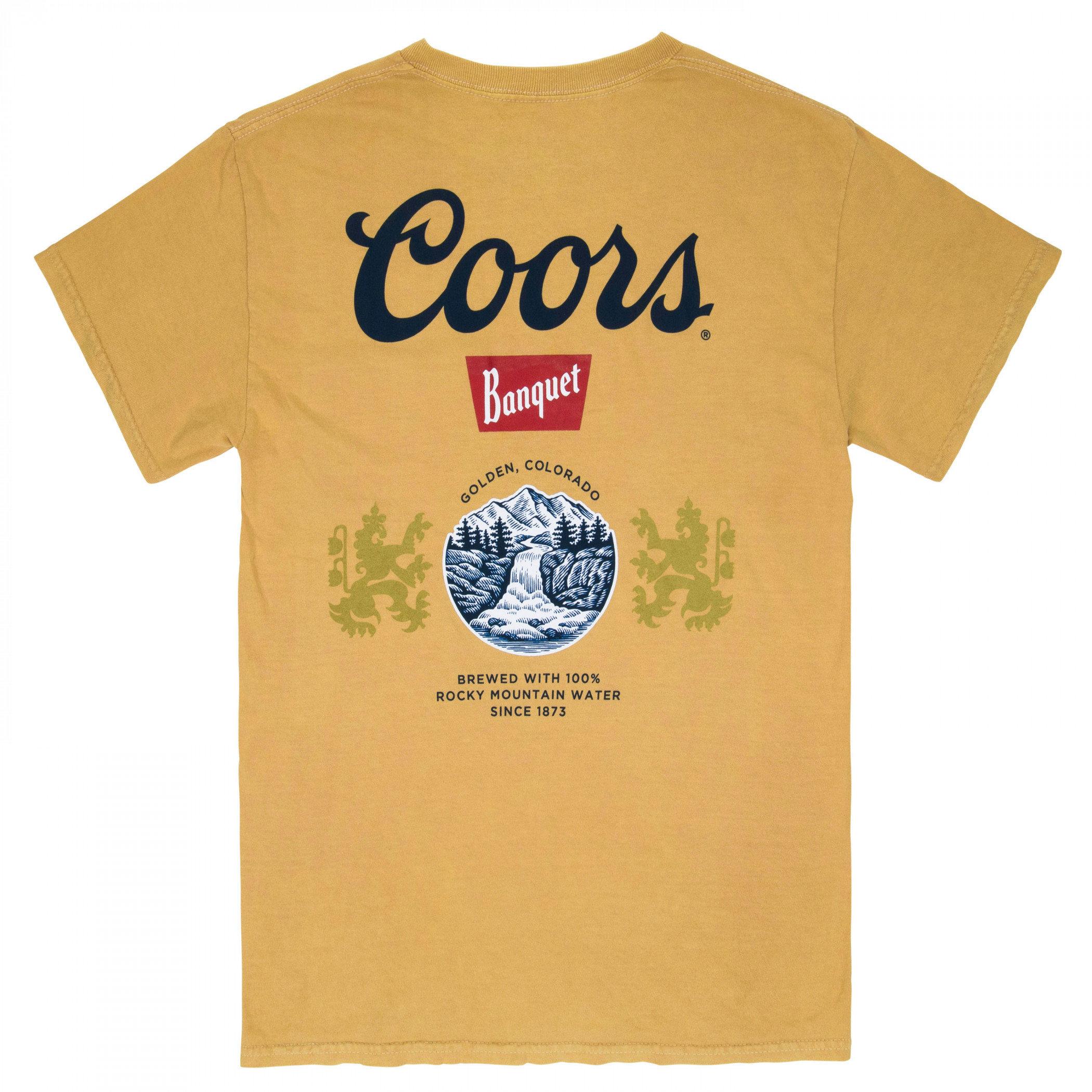 Coors Banquet Old Gold Front and Back Print Pocket Tee